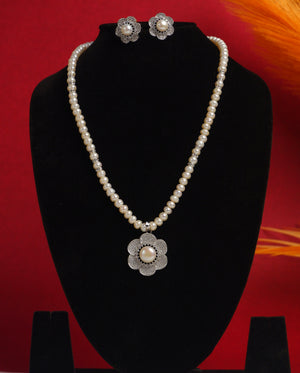 Real Natural Fresh Water Single String Pearls Set For Women With Certificate