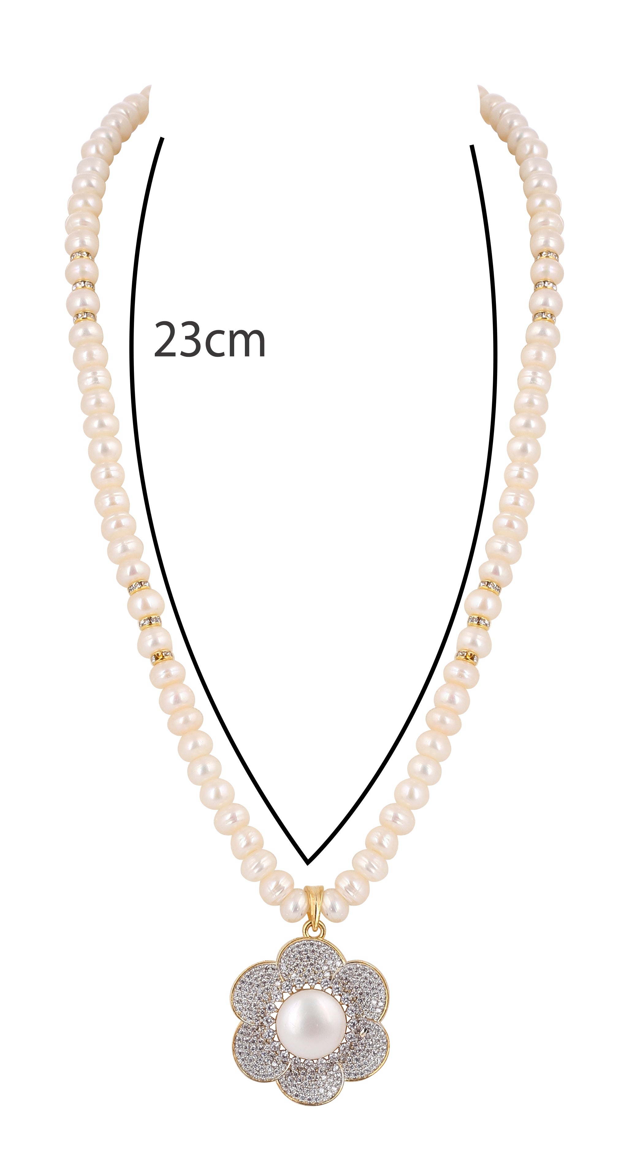 Real Natural Fresh Water Single String Pearls Set For Women With Certificate