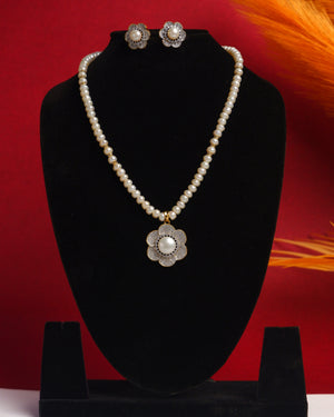 Real Natural Fresh Water Single String Pearls Set For Women With Certificate