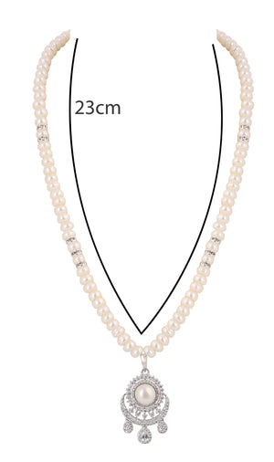 Real Natural Fresh Water Single String Pearls Set For Women With Certificate