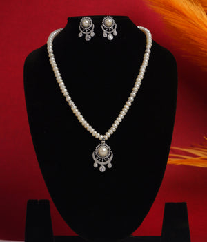 Real Natural Fresh Water Single String Pearls Set For Women With Certificate
