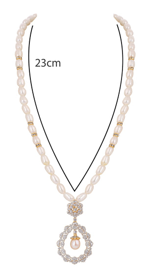 Real Natural Fresh Water Single String Pearls Set For Women With Certificate