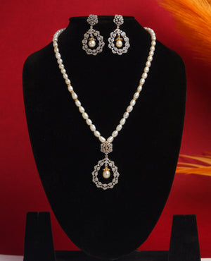 Real Natural Fresh Water Single String Pearls Set For Women With Certificate