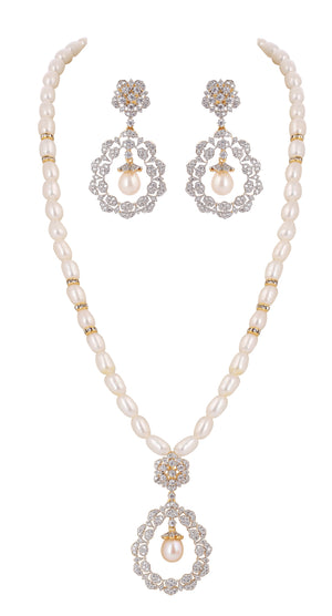 Real Natural Fresh Water Single String Pearls Set For Women With Certificate