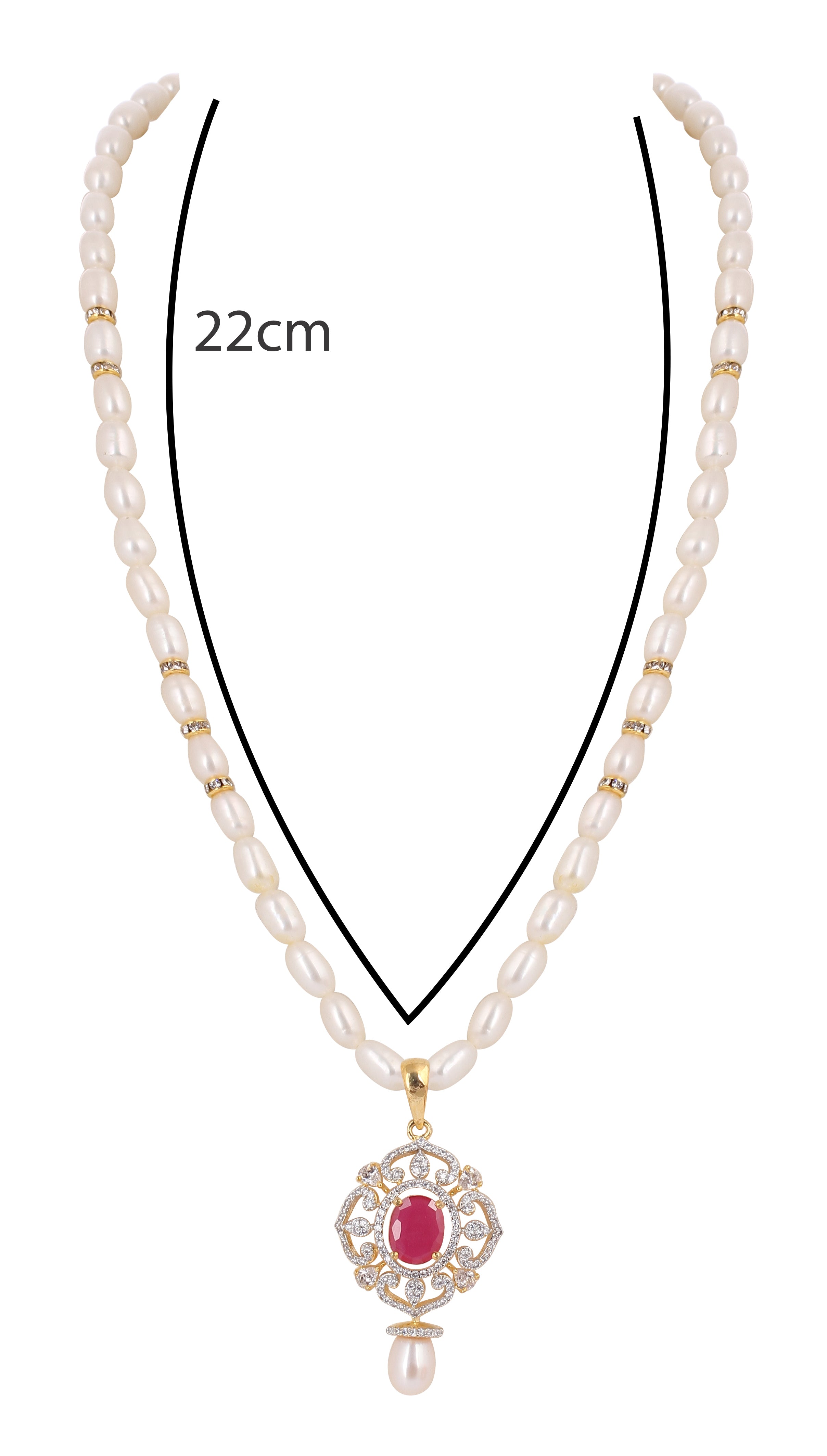 Real Natural Fresh Water Single String Pearls Set For Women With Certificate