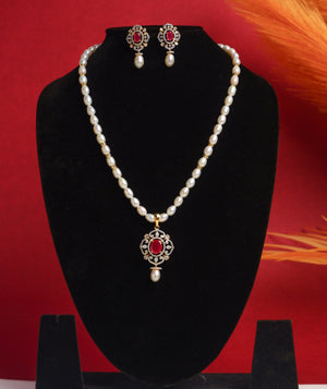 Real Natural Fresh Water Single String Pearls Set For Women With Certificate