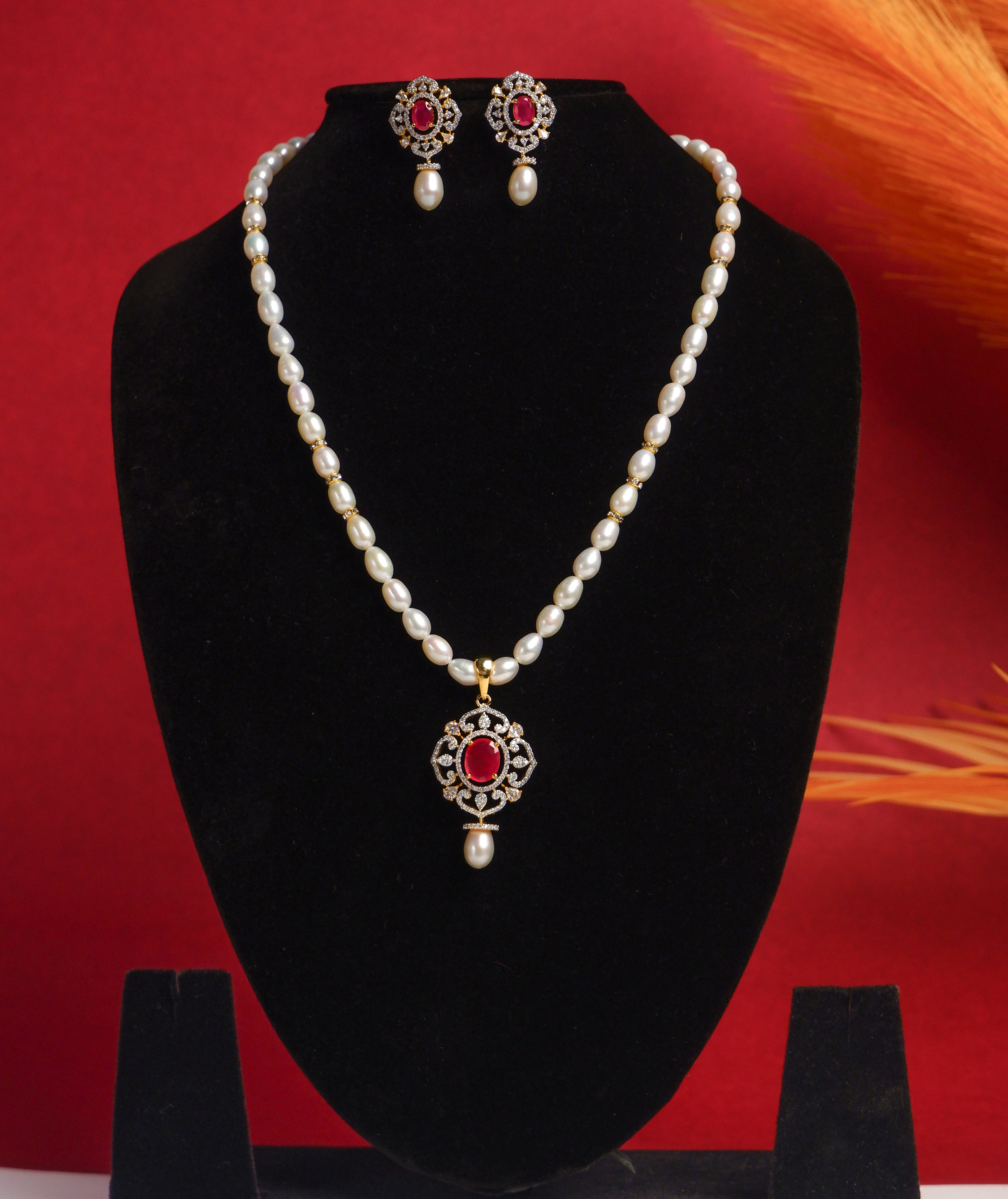 Real Natural Fresh Water Single String Pearls Set For Women With Certificate