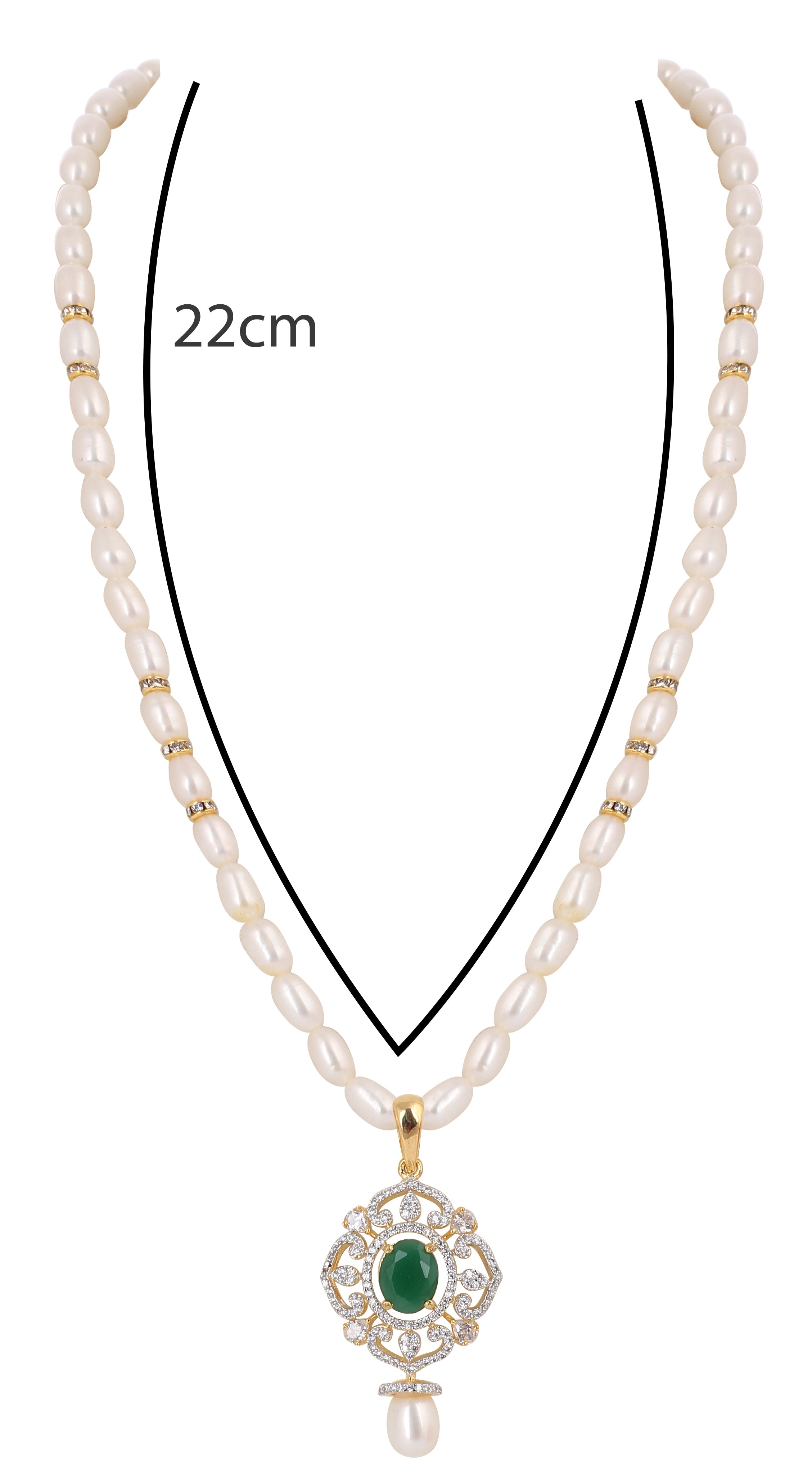 Real Natural Fresh Water Single String Pearls Set For Women With Certificate(D.No ADPRLS2125)