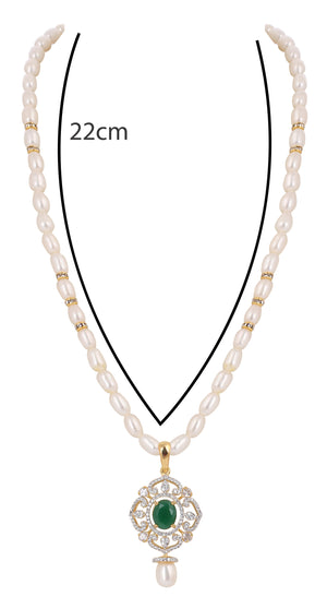 Real Natural Fresh Water Single String Pearls Set For Women With Certificate(D.No ADPRLS2125)