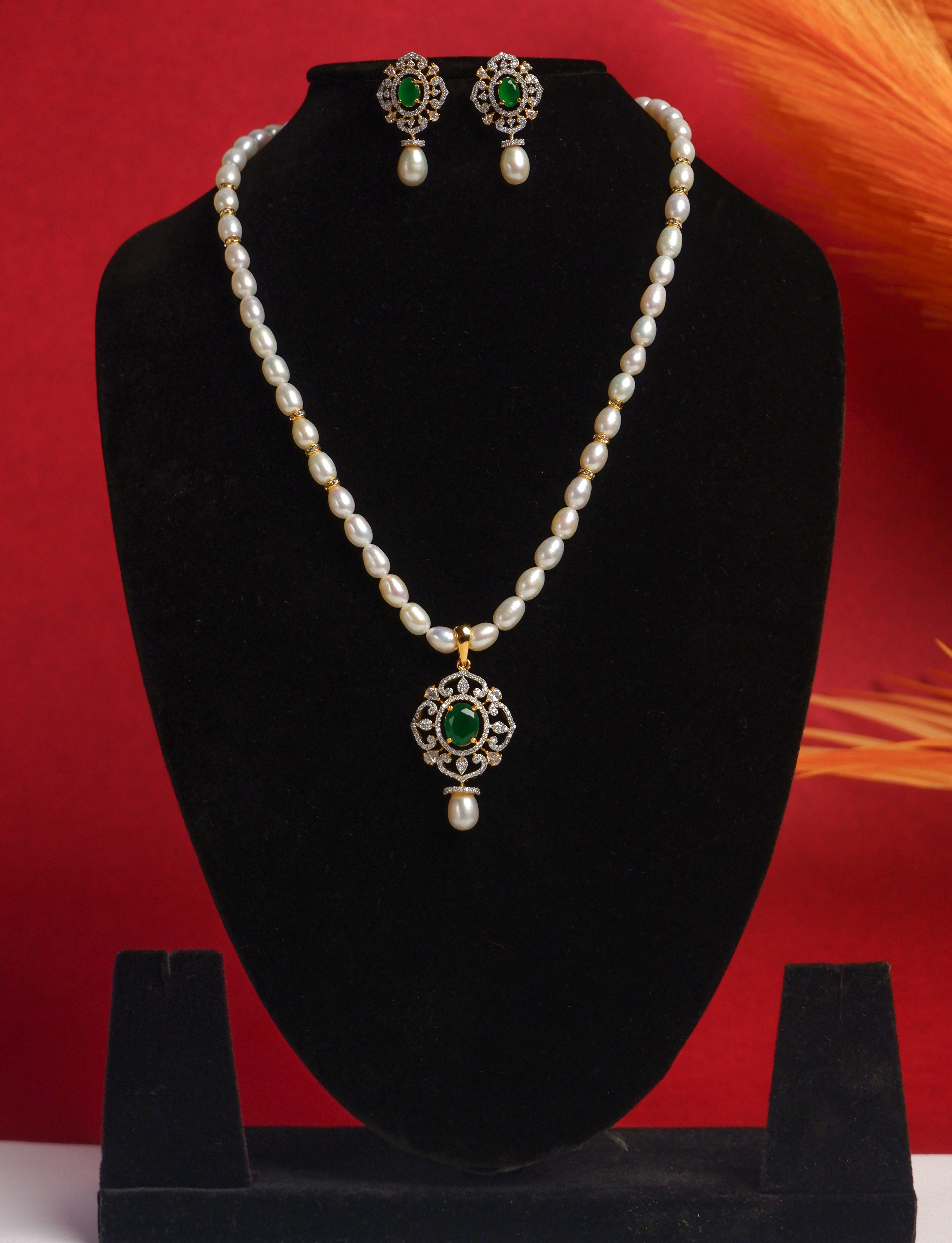 Real Natural Fresh Water Single String Pearls Set For Women With Certificate(D.No ADPRLS2125)