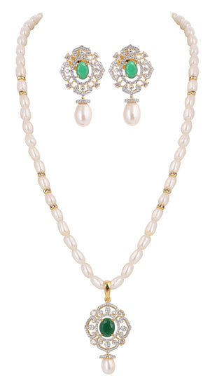 Real Natural Fresh Water Single String Pearls Set For Women With Certificate(D.No ADPRLS2125)