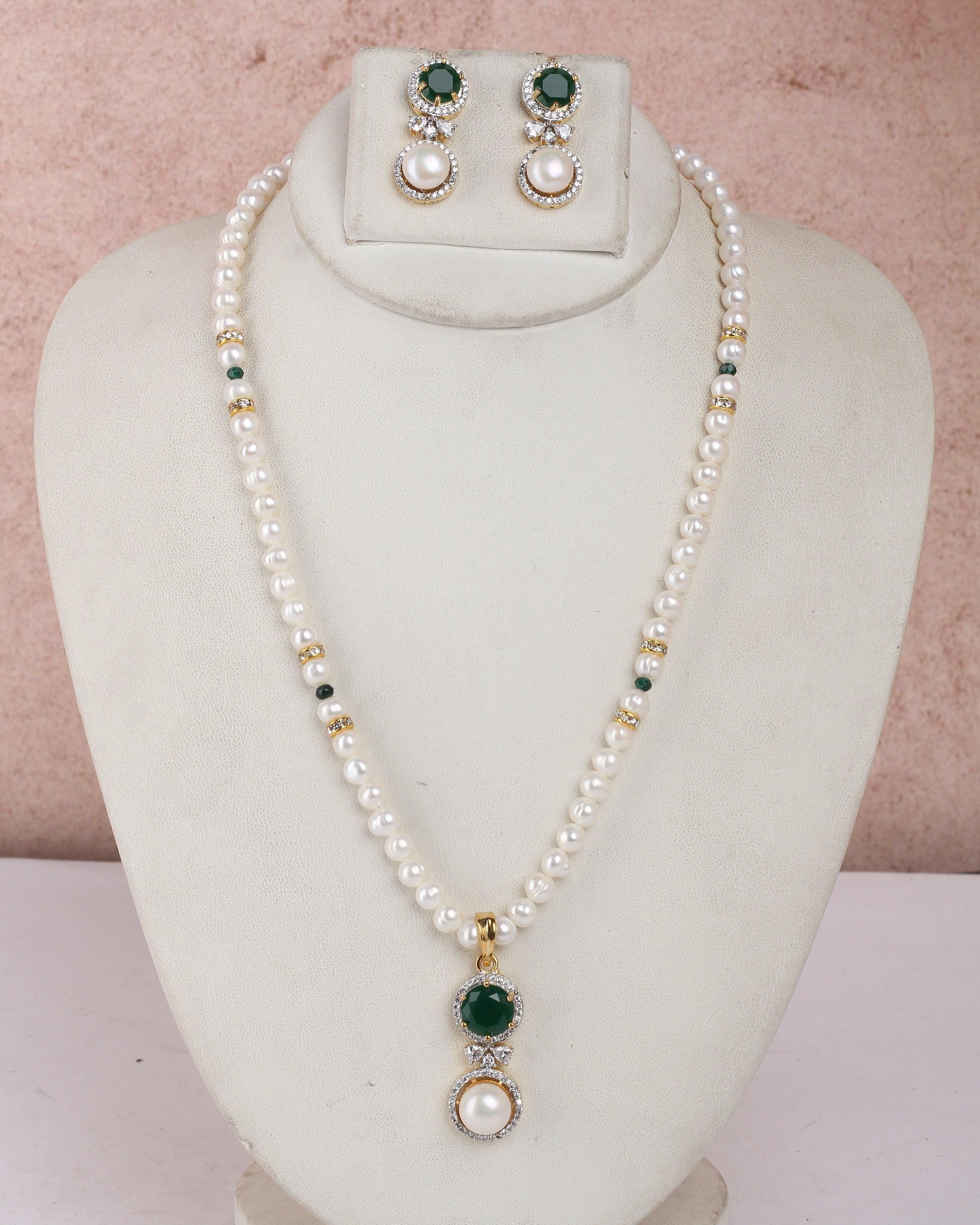 Real Natural Fresh Water Single String Pearls Set For Women With Certificate(D.No ADPRLS2202)