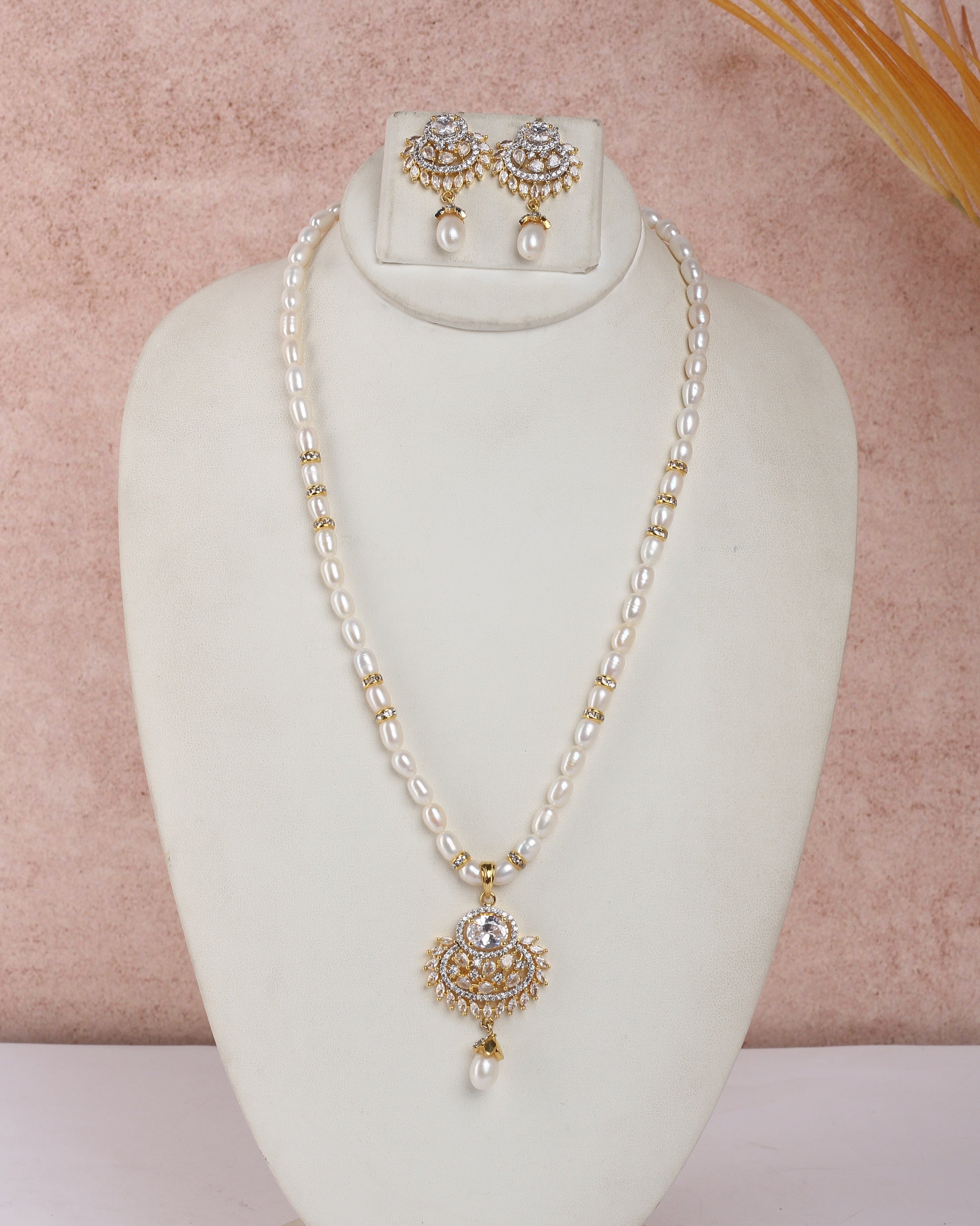 Real Natural Fresh Water Single String Pearls Set For Women With Certificate(D.No ADPRLS2250)