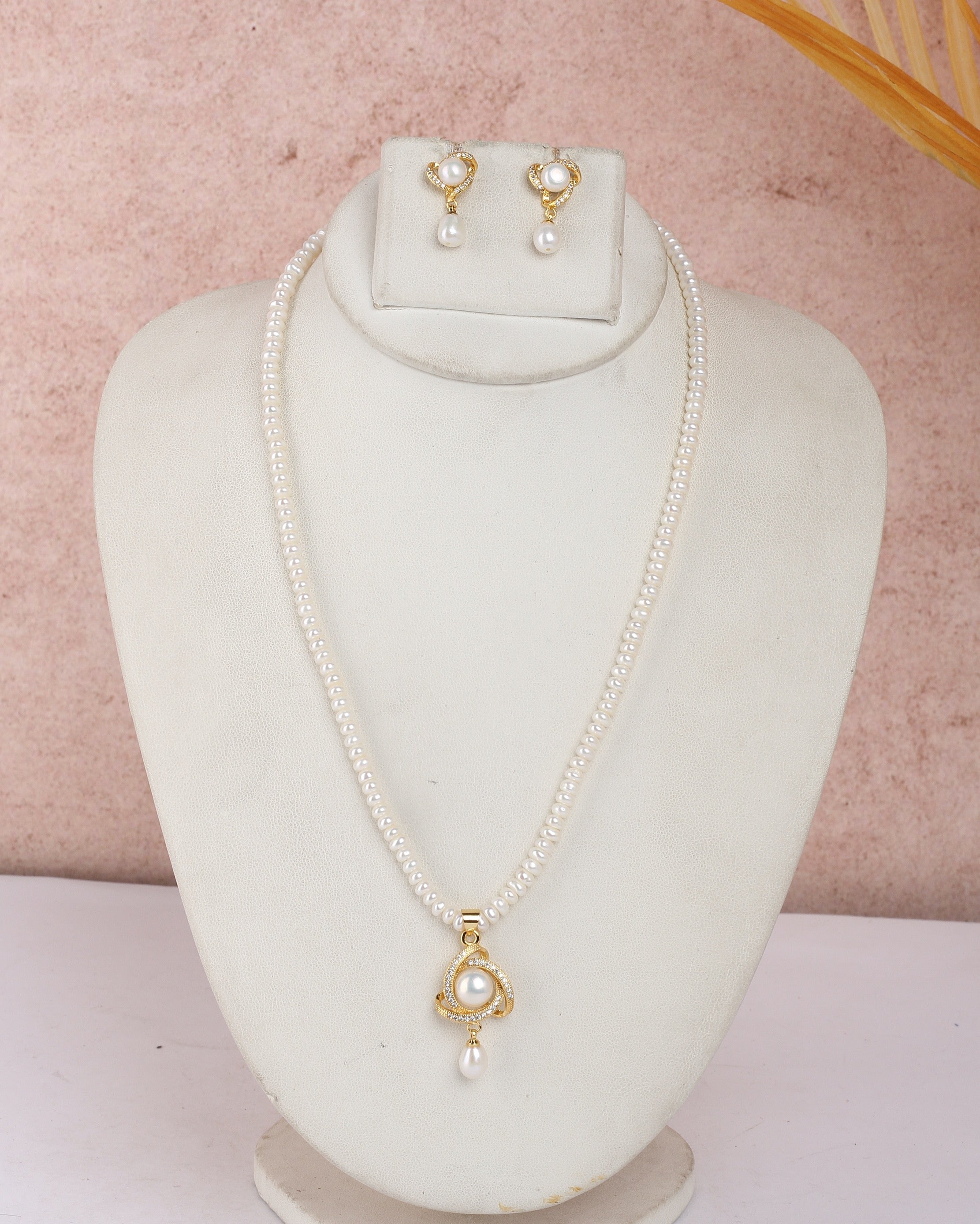 Real Natural Fresh Water Single String Small Size Pearls Set For Women With Certificate(D.No ADPRLS2332)