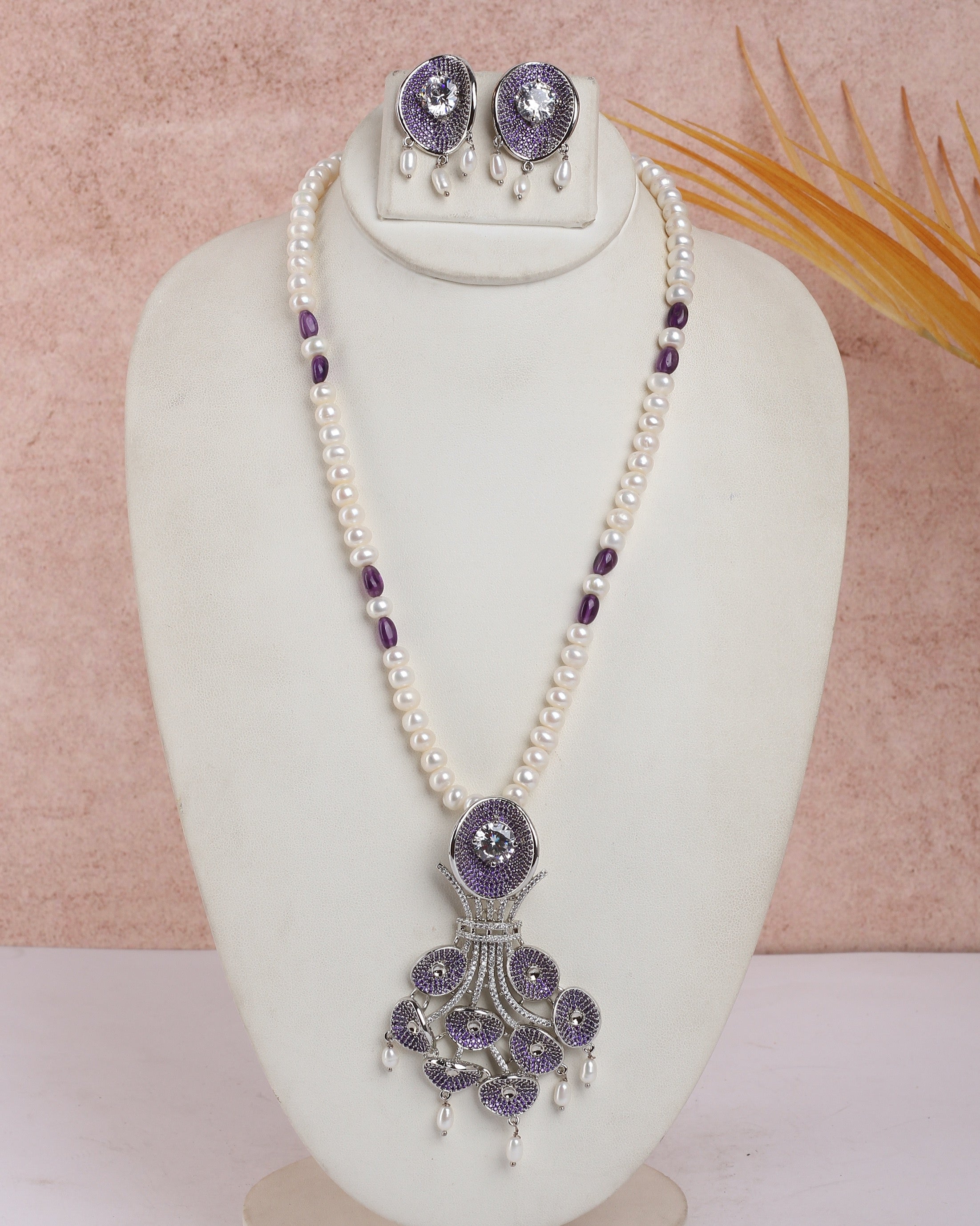 Real Natural Fresh Water Single String Exclusive Pearls Set For Women With Certificate(D.No ADPRLS2346)