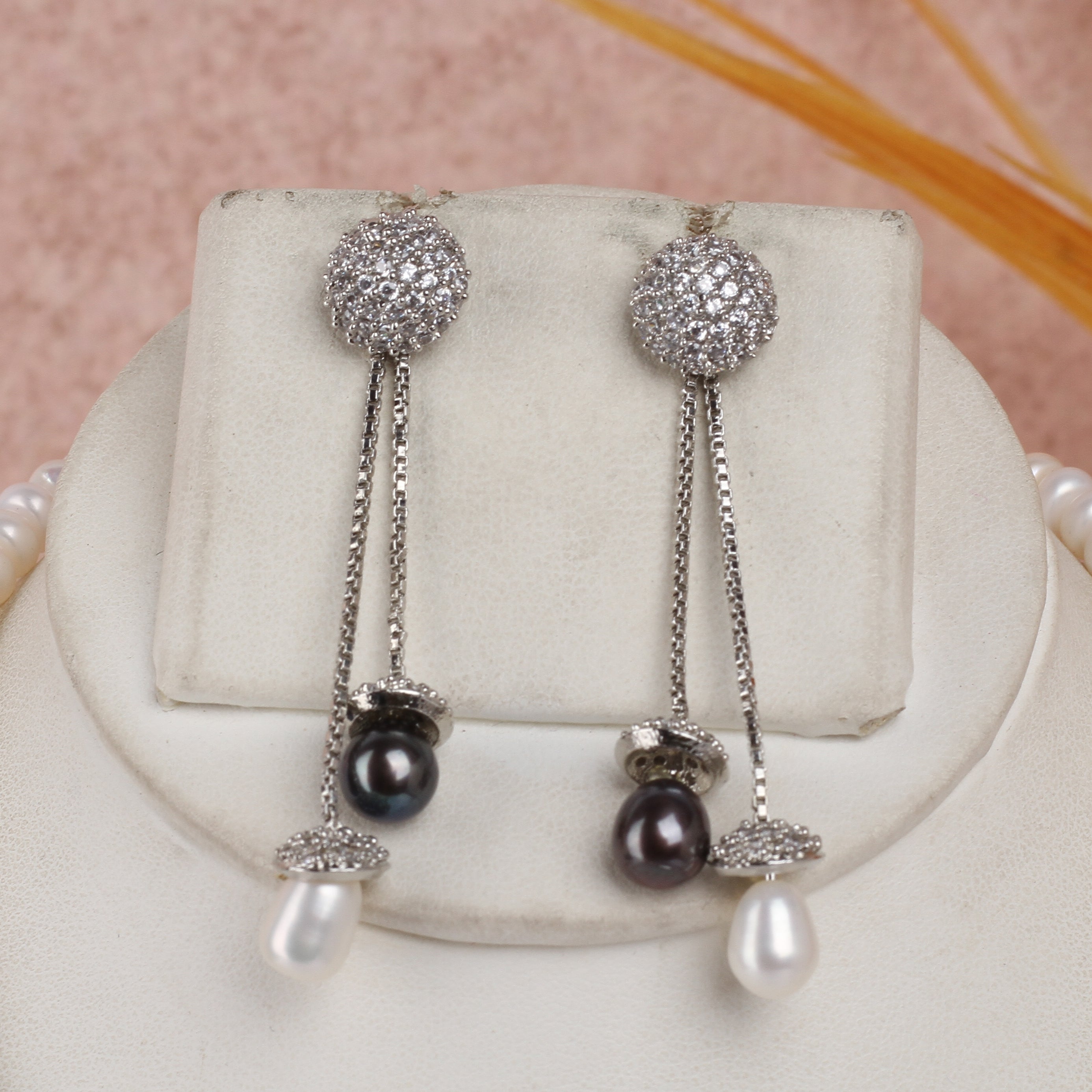 Real Natural Fresh Water Single String Pearls Set For Women With Certificate(D.No ADPRLS2352)