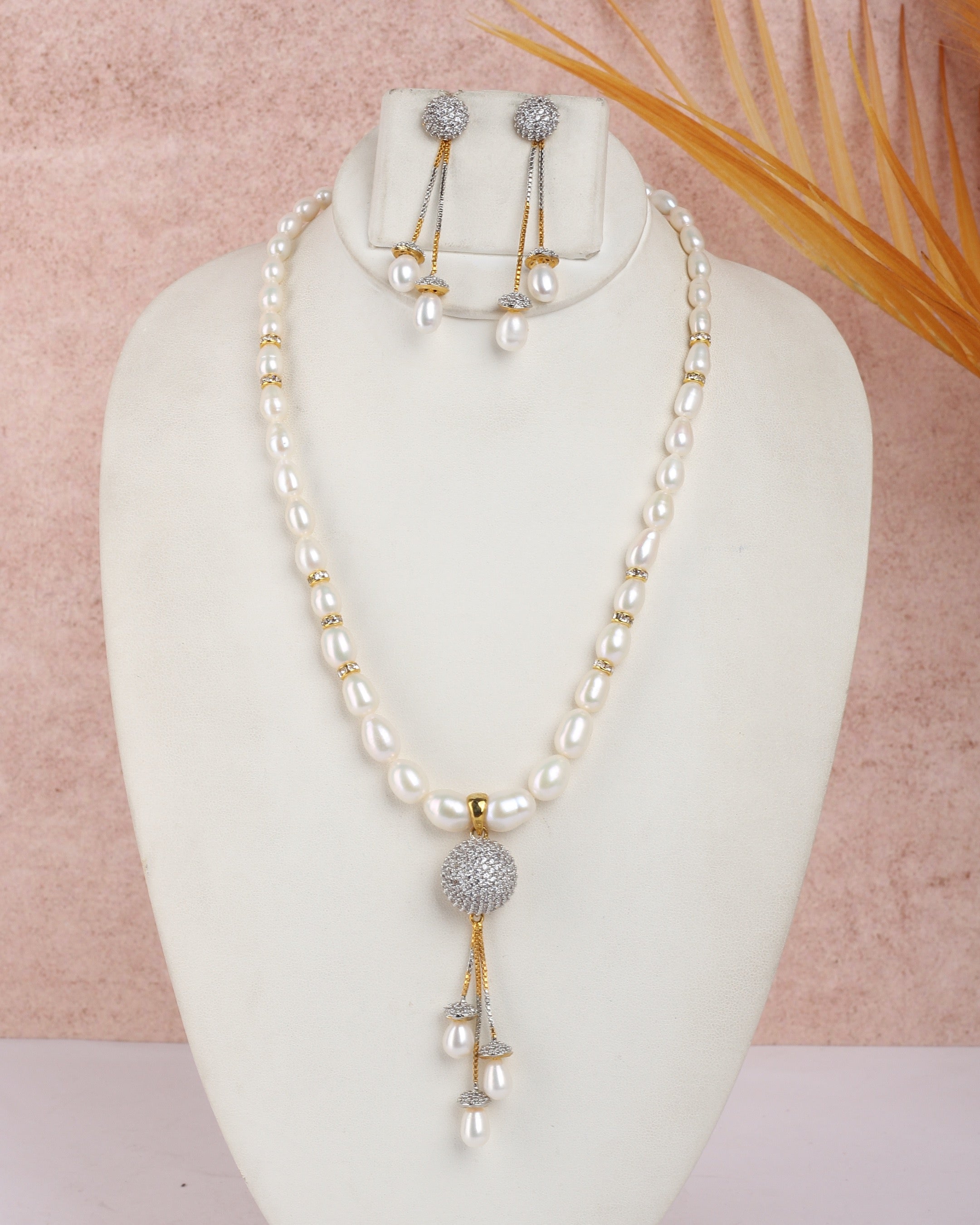 Real Natural Fresh Water Single String Pearls Set For Women With Certificate(D.No ADPRLS2354)