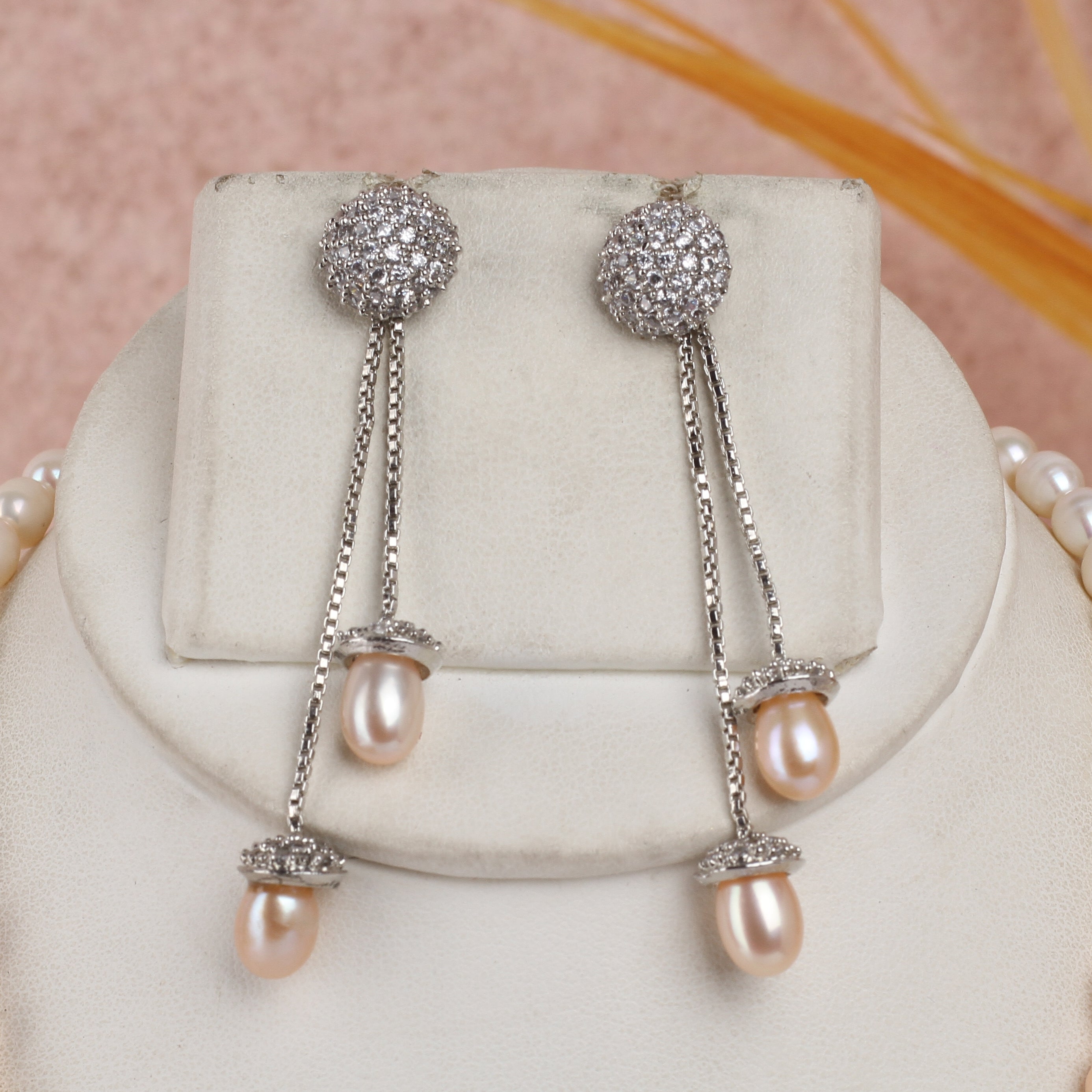 Real Natural Fresh Water Single String Pearls Set For Women With Certificate(D.No ADPRLS2358)