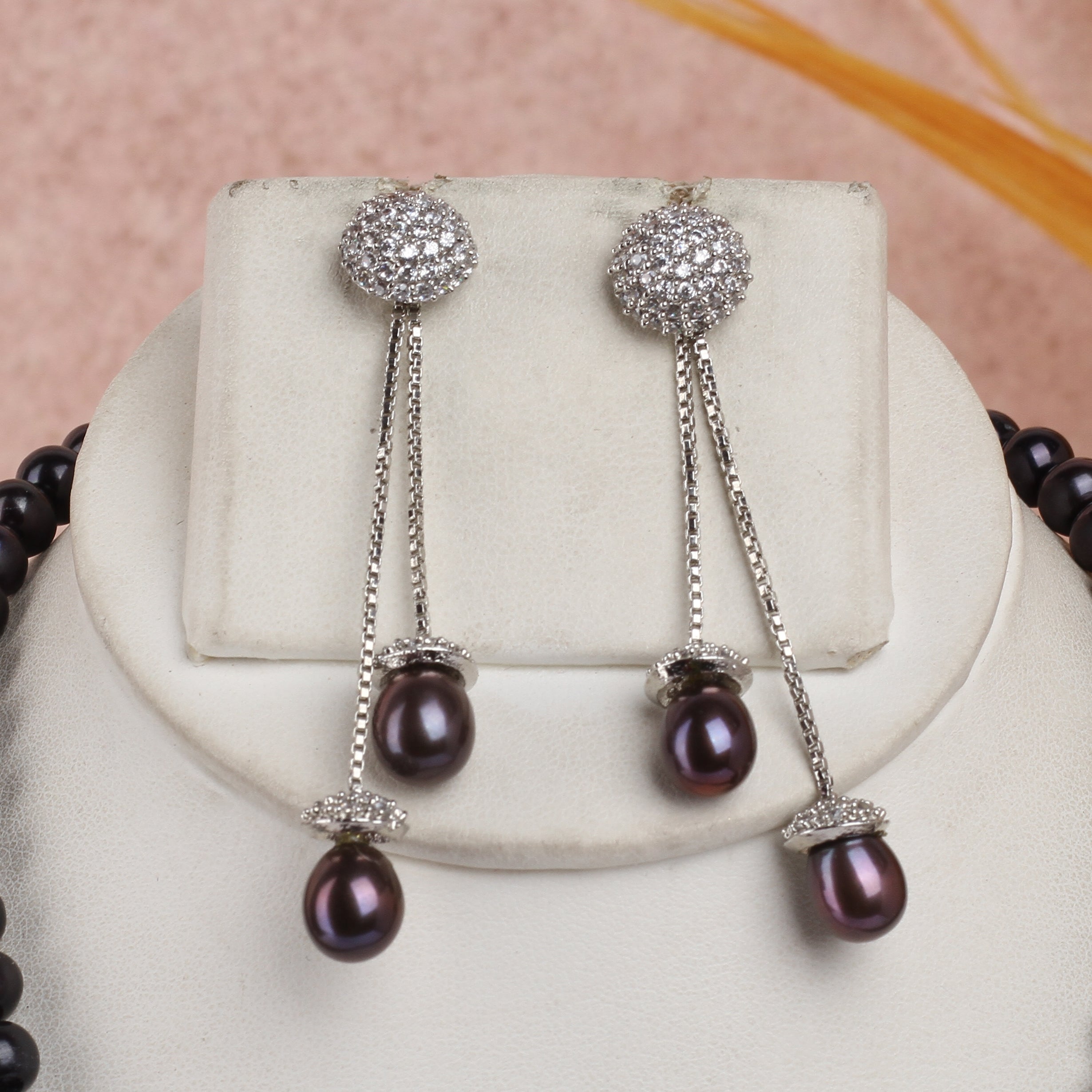 Real Natural Fresh Water Single String Pearls Set For Women With Certificate(D.No ADPRLS2359)