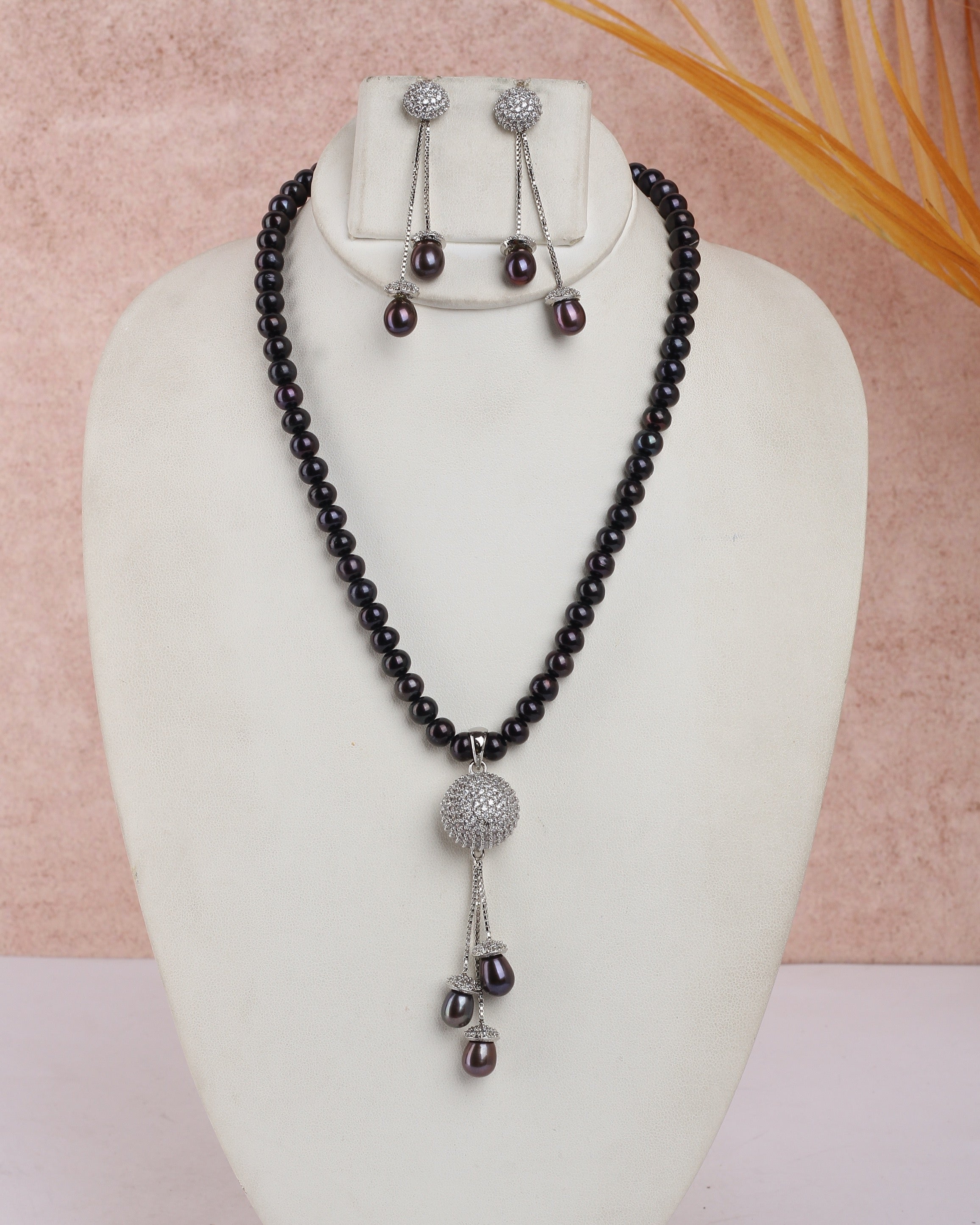 Real Natural Fresh Water Single String Pearls Set For Women With Certificate(D.No ADPRLS2359)