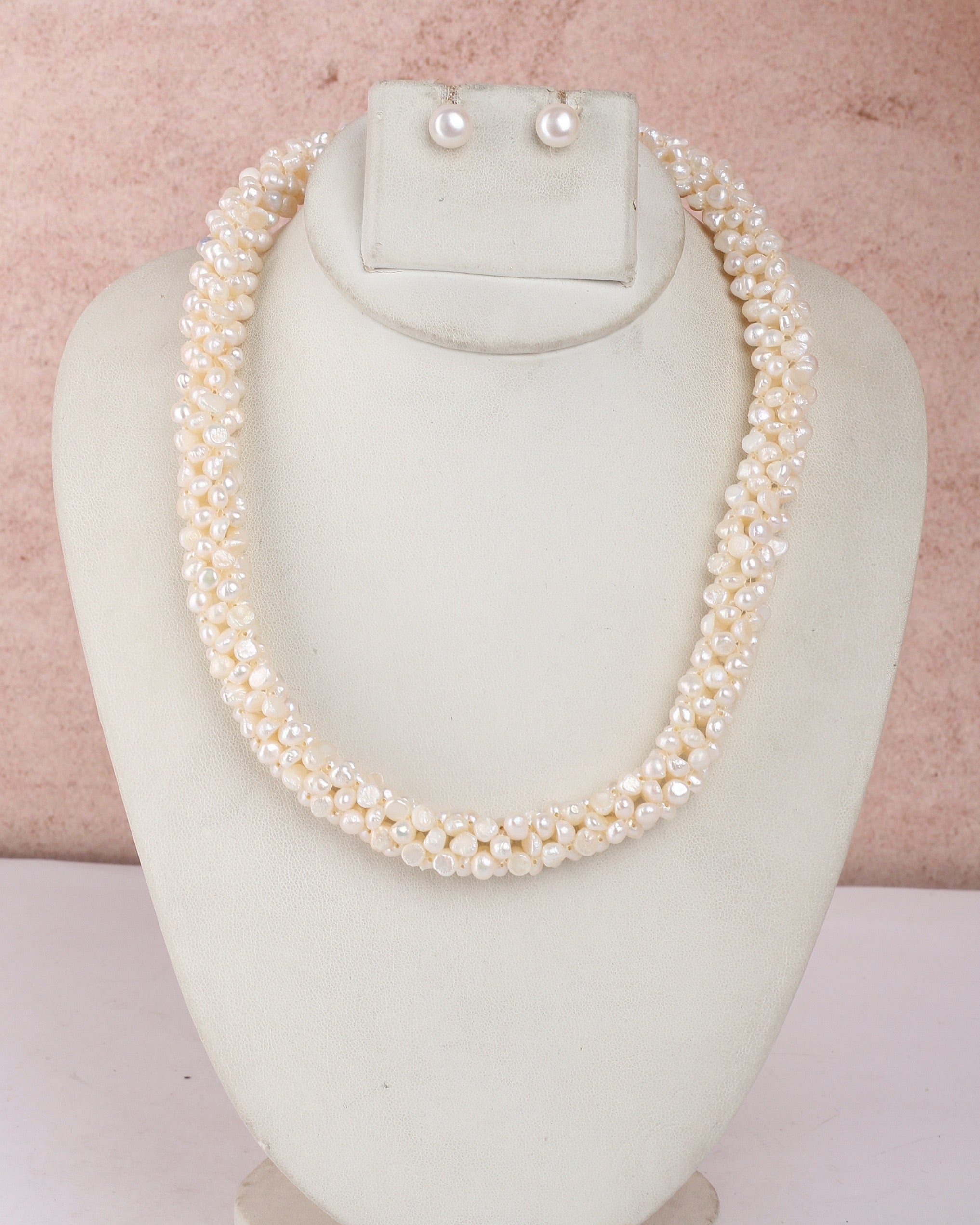 Real Natural Fresh Water Exclusive Jali Work Pearls Set For Women With Certificate(D.No ADPRLS2419)