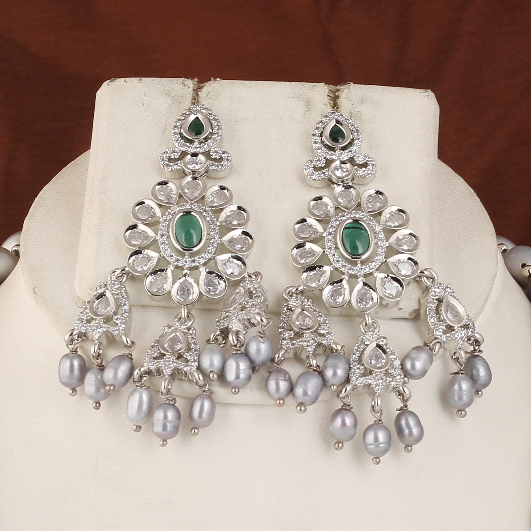 Authentic Real Natural Fresh water Button Pearl Set – With Certificate (D.No ADPRLS2462)