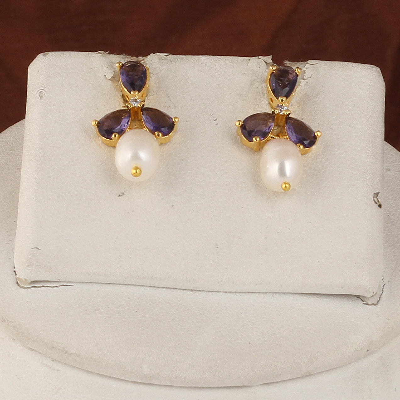 Authentic Real Natural Fresh water Button Pearl Set – With Certificate (D.No ADPRLS2492)