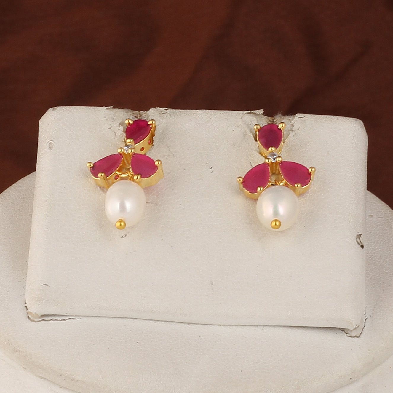 Authentic Real Natural Fresh water Button Pearl Set – With Certificate (D.No ADPRLS2496)