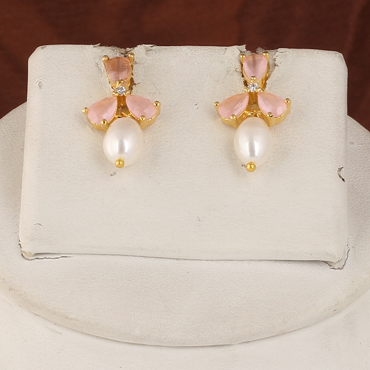 Authentic Real Natural Fresh water Button Pearl Set – With Certificate (D.No ADPRLS2498)