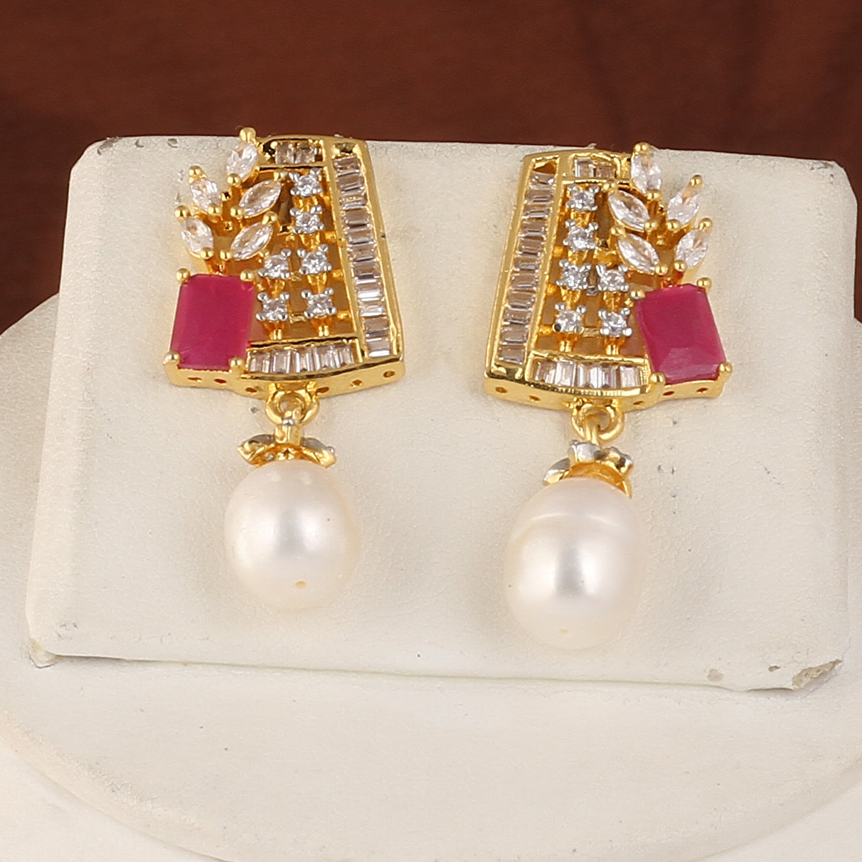 Authentic Real Natural Fresh Water Pearl Set For Women With Certificate(D.No ADPRLS2547)