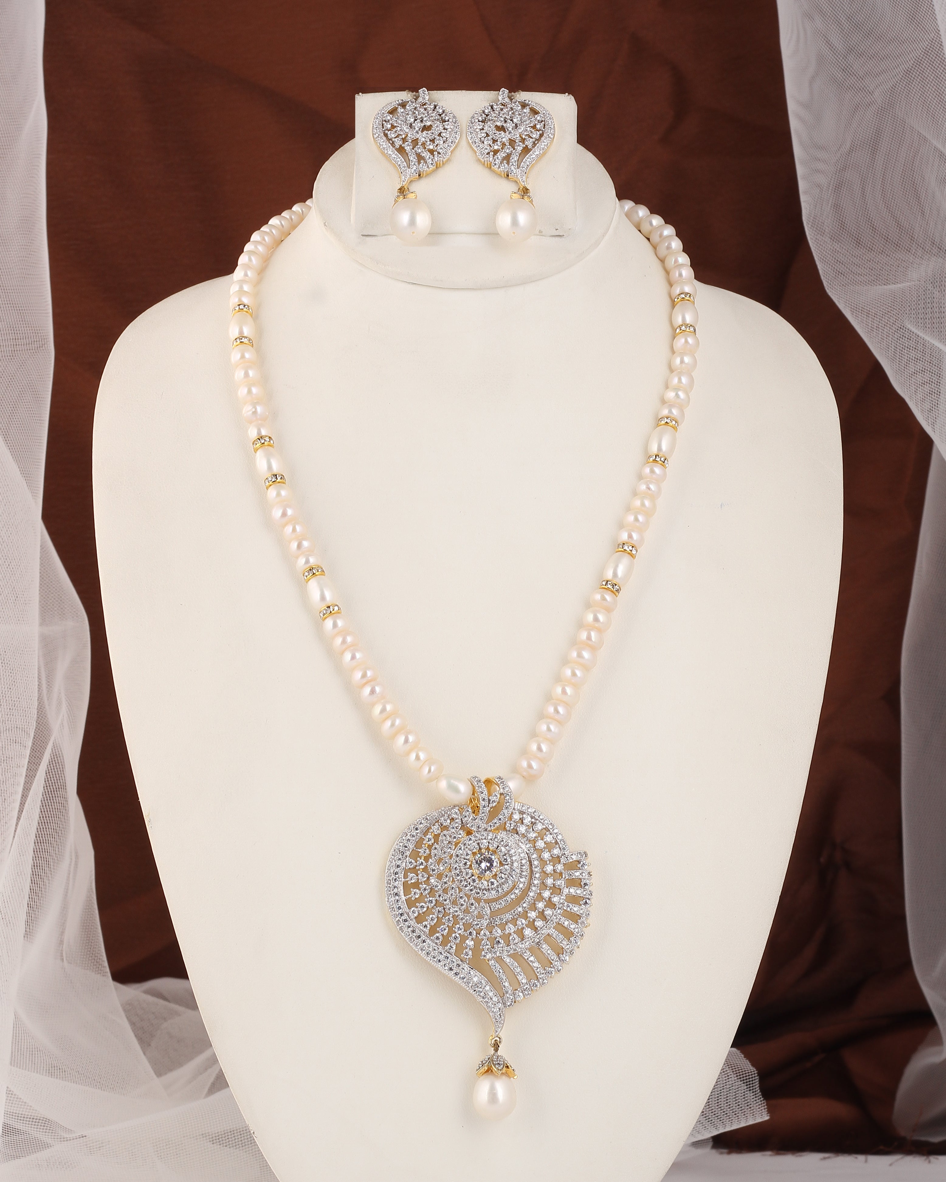 Authentic Real Natural Fresh Water Pearl Set For Women With Certificate(D.No ADPRLS2560)