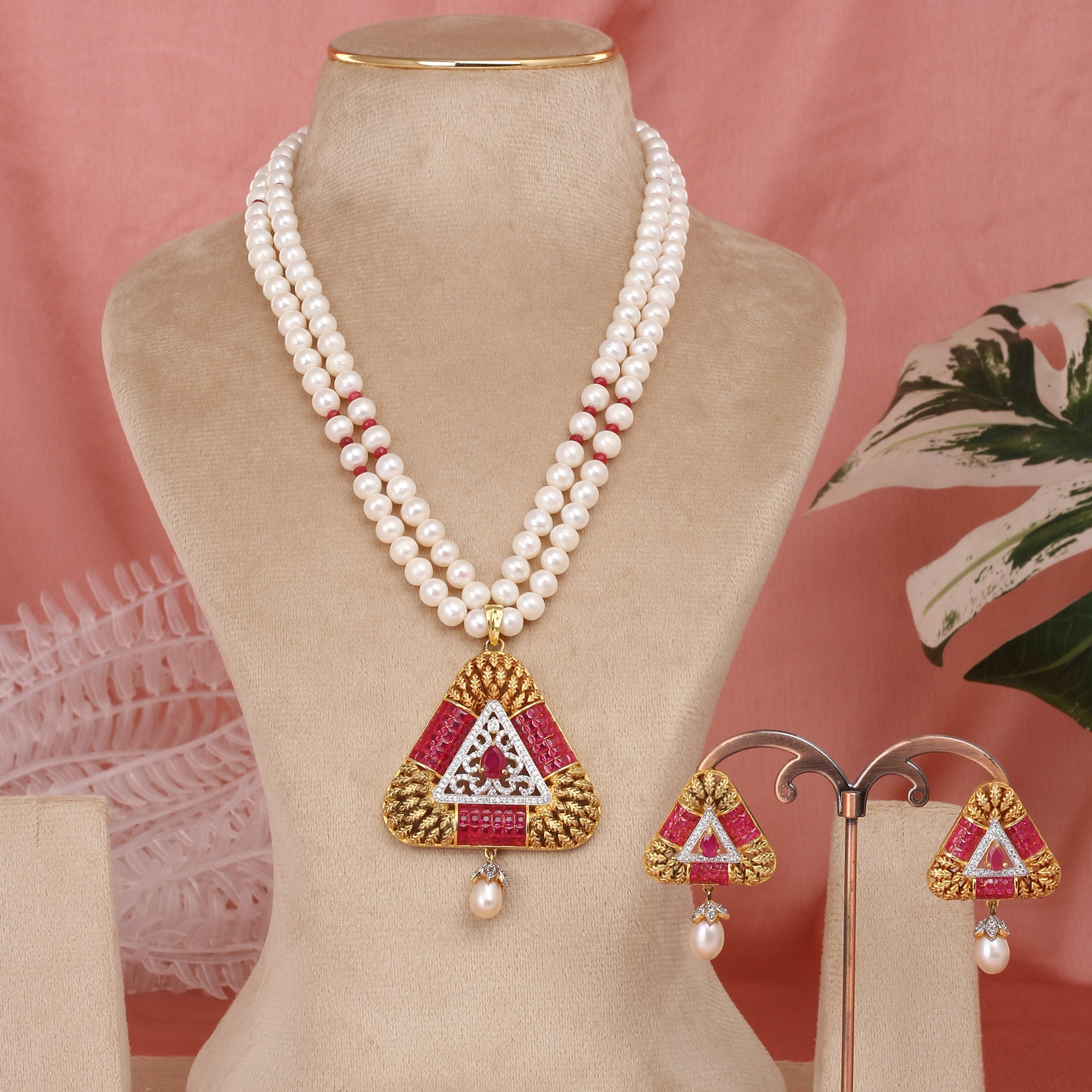 Authentic Hyderabadi Real Pearls Set For Women With Certificate(D.No ADPRLS2592)