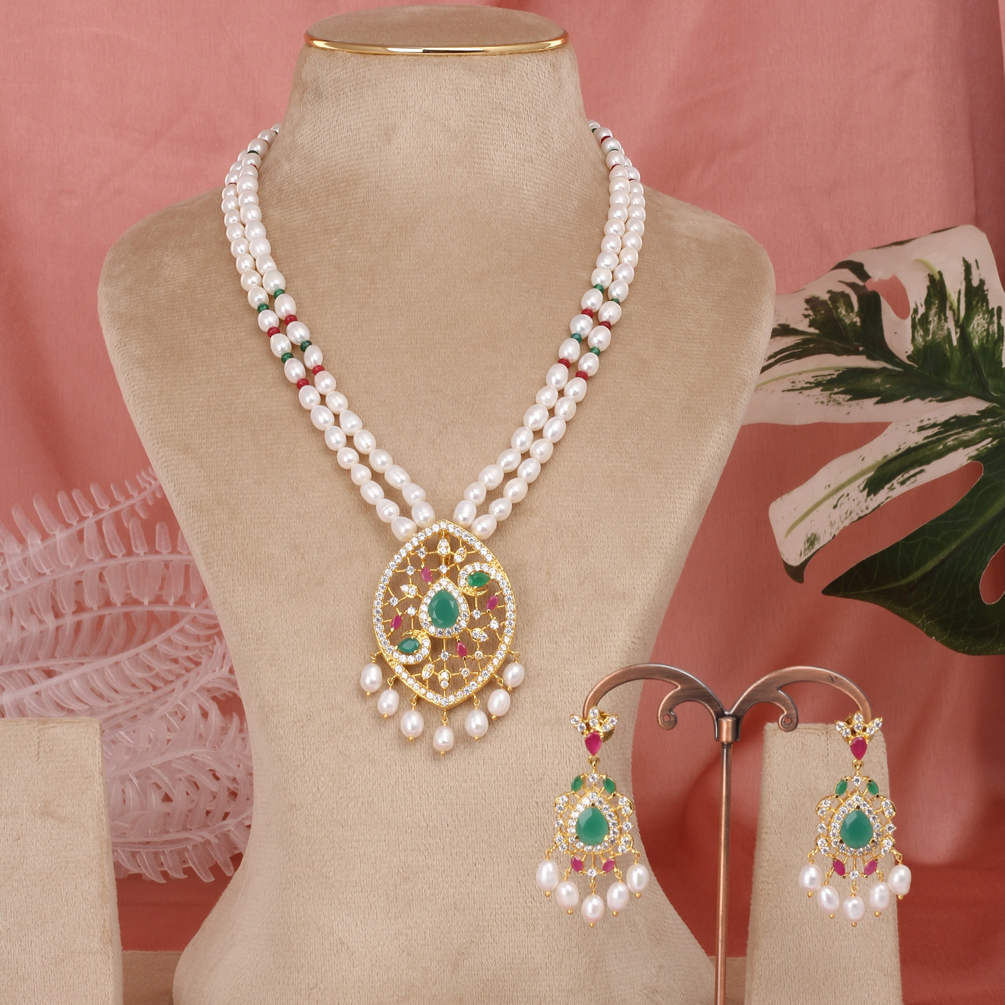 Authentic Hyderabadi Real Pearls Set For Women With Certificate(D.No ADPRLS2593)