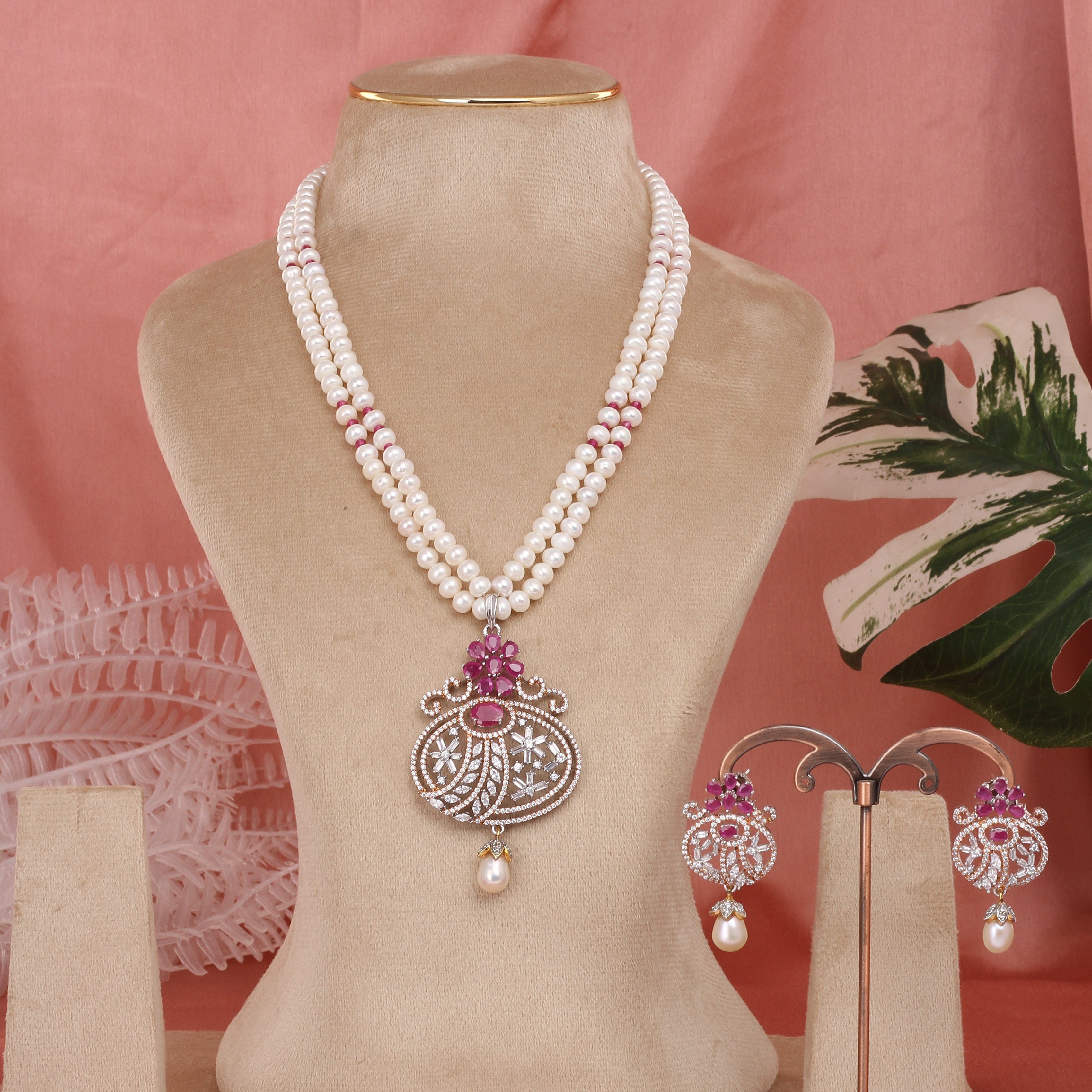 Authentic Hyderabadi Real Pearls Set For Women With Certificate(D.No ADPRLS2598)