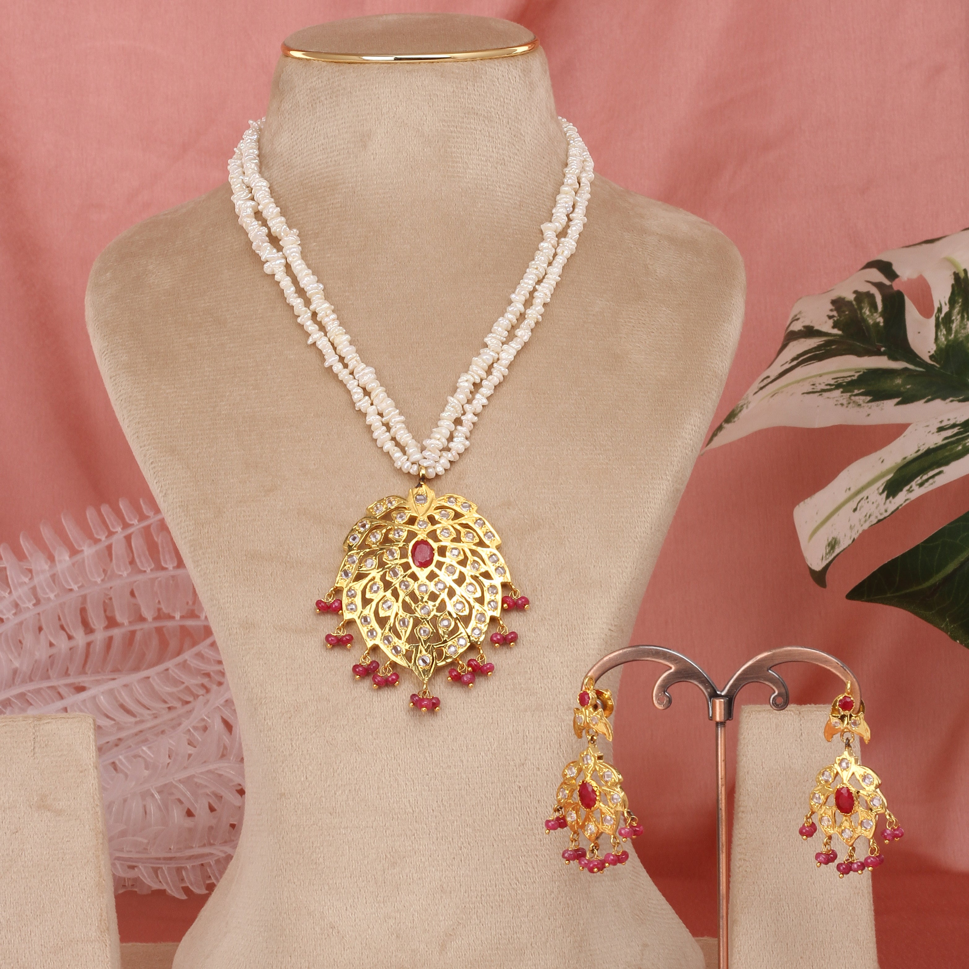 Authentic Hyderabadi Real Pearls Set For Women With Certificate(D.No ADPRLS2603)