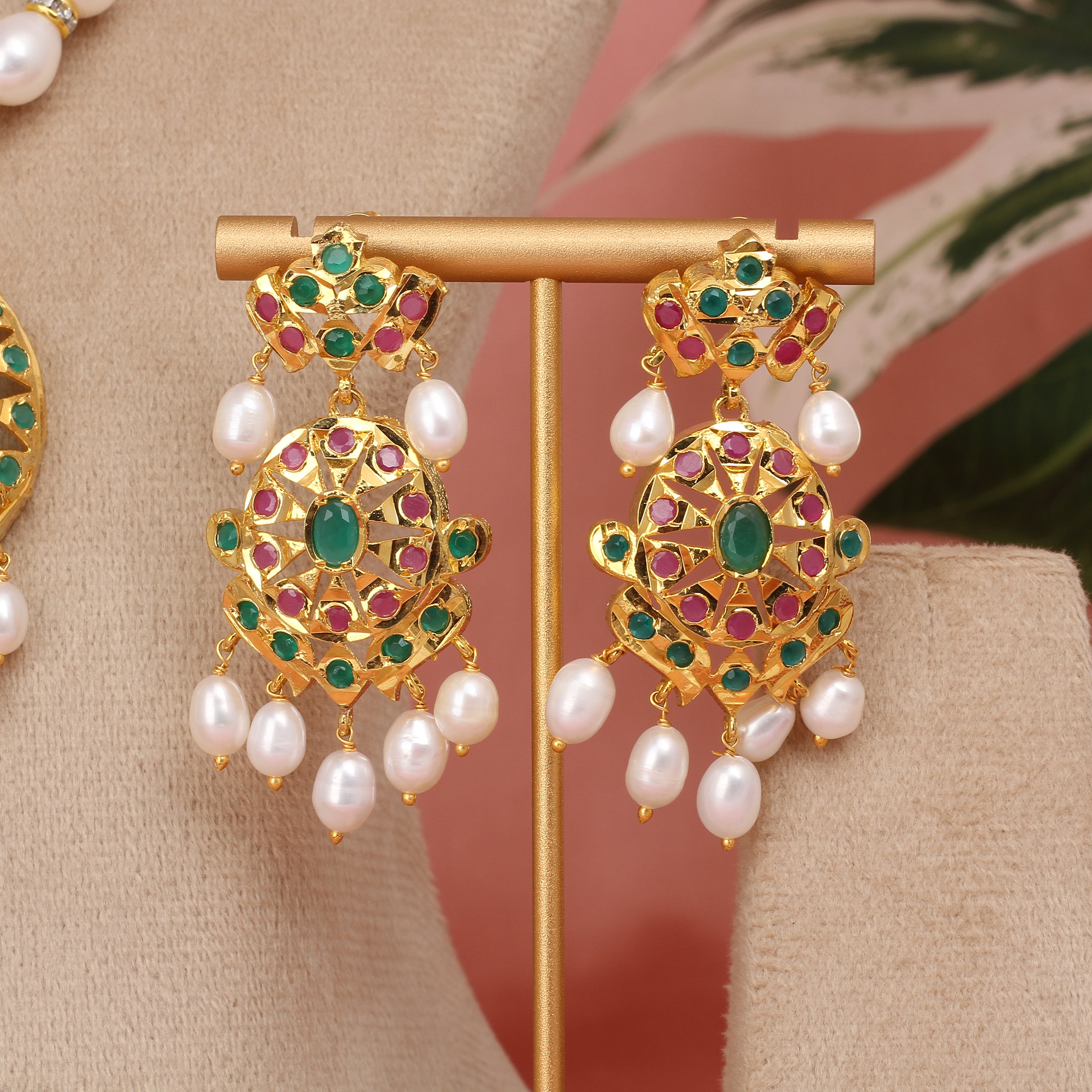 Authentic Single Lines Hyderabadi Real Pearls Set For Women With Certificate(D.No ADPRLS2612)