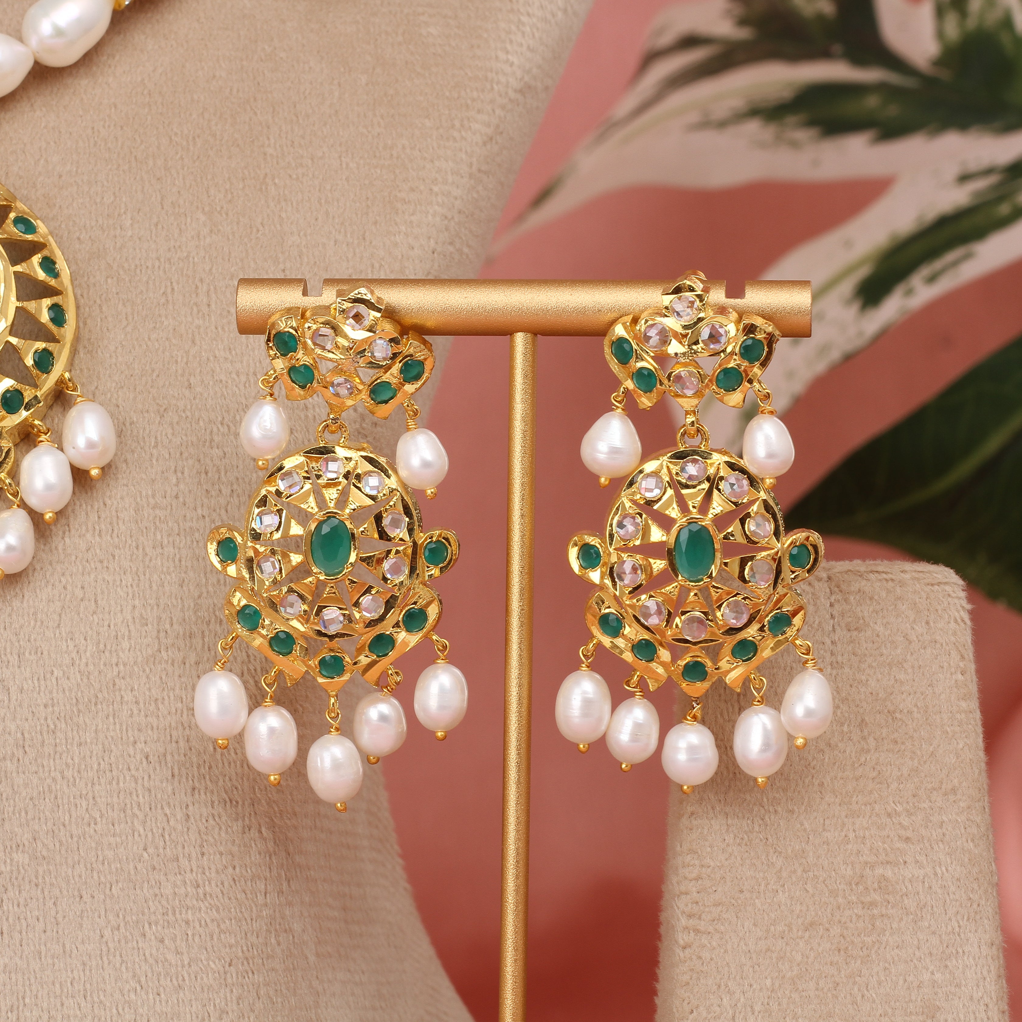 Authentic Single Lines Hyderabadi Real Pearls Set For Women With Certificate(D.No ADPRLS2614)
