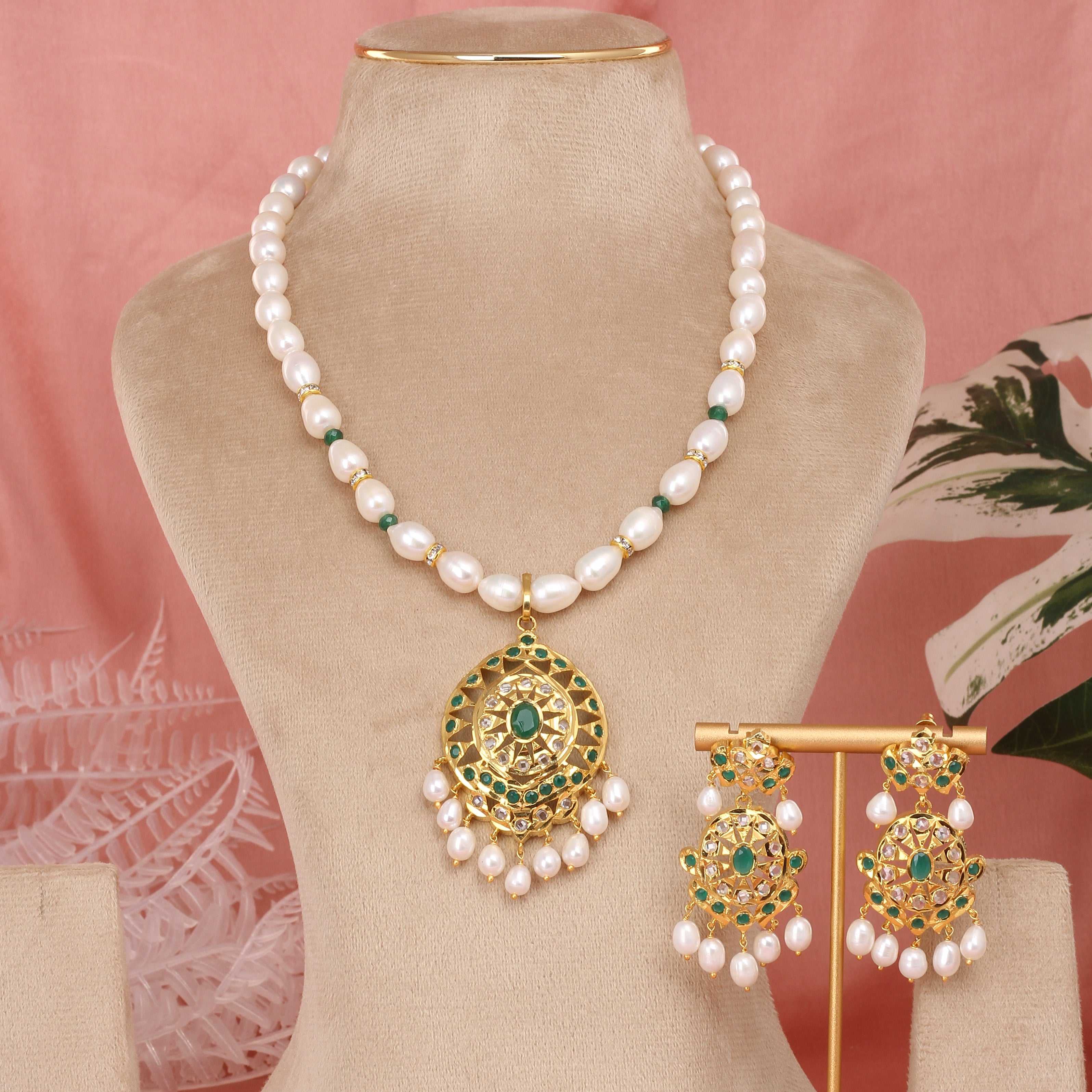 Authentic Single Lines Hyderabadi Real Pearls Set For Women With Certificate(D.No ADPRLS2614)