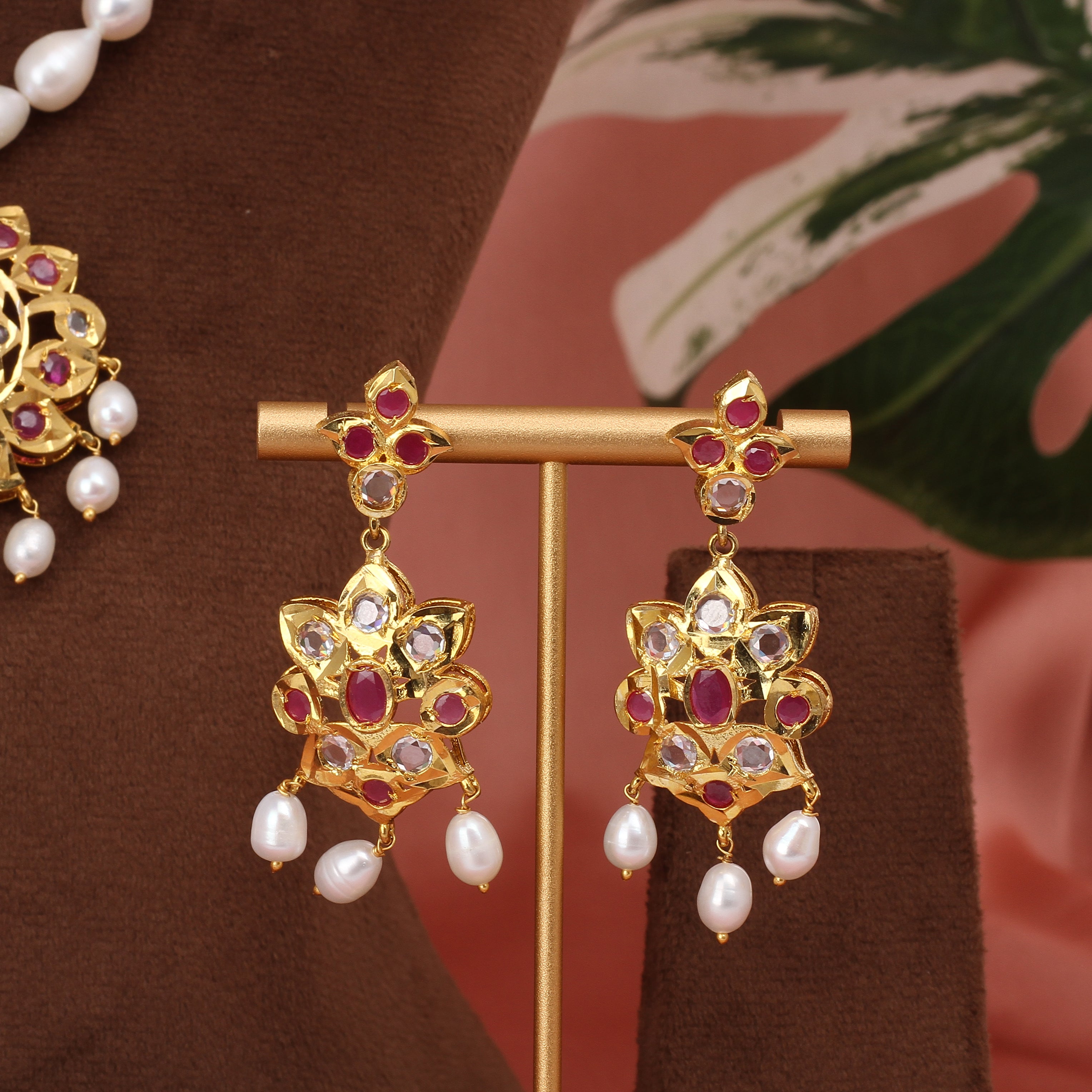 Authentic Single Lines Hyderabadi Real Pearls Set For Women With Certificate(D.No ADPRLS2616)
