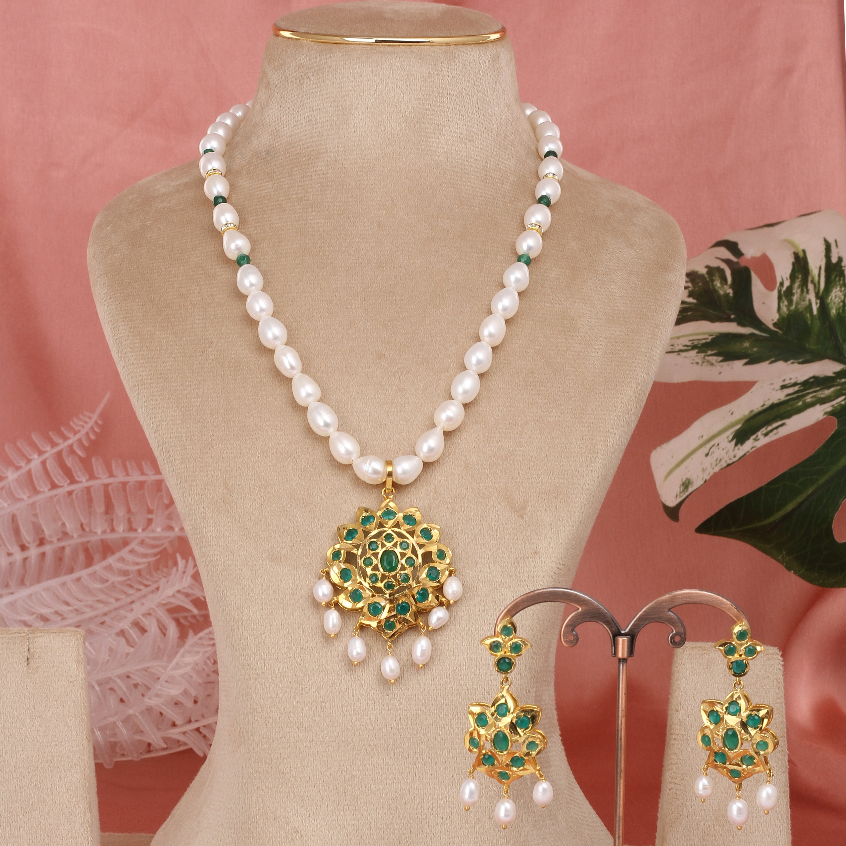 Authentic Single Lines Hyderabadi Real Pearls Set For Women With Certificate(D.No ADPRLS2617)