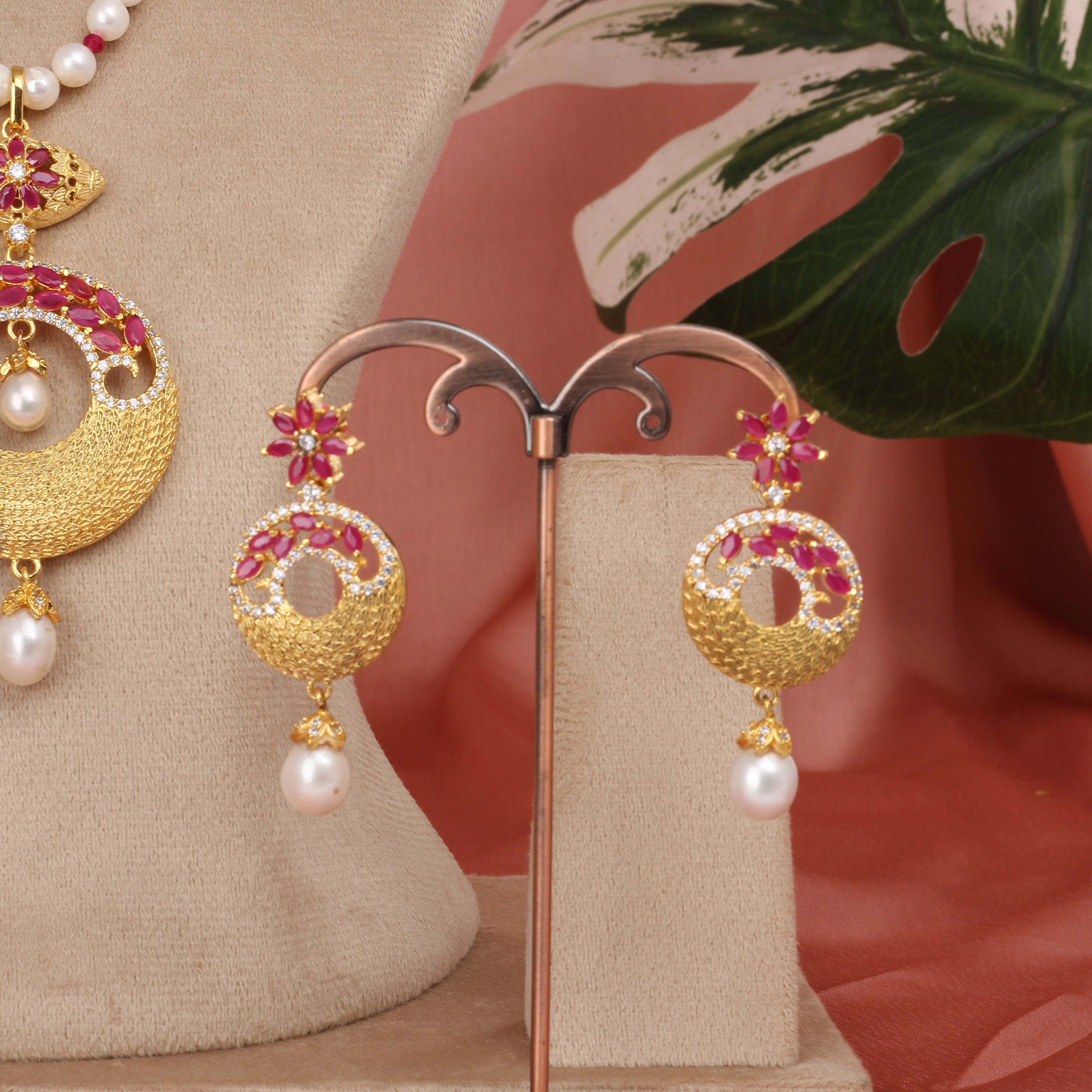 Authentic Single Lines Hyderabadi Real Pearls Set For Women With Certificate(D.No ADPRLS2620)