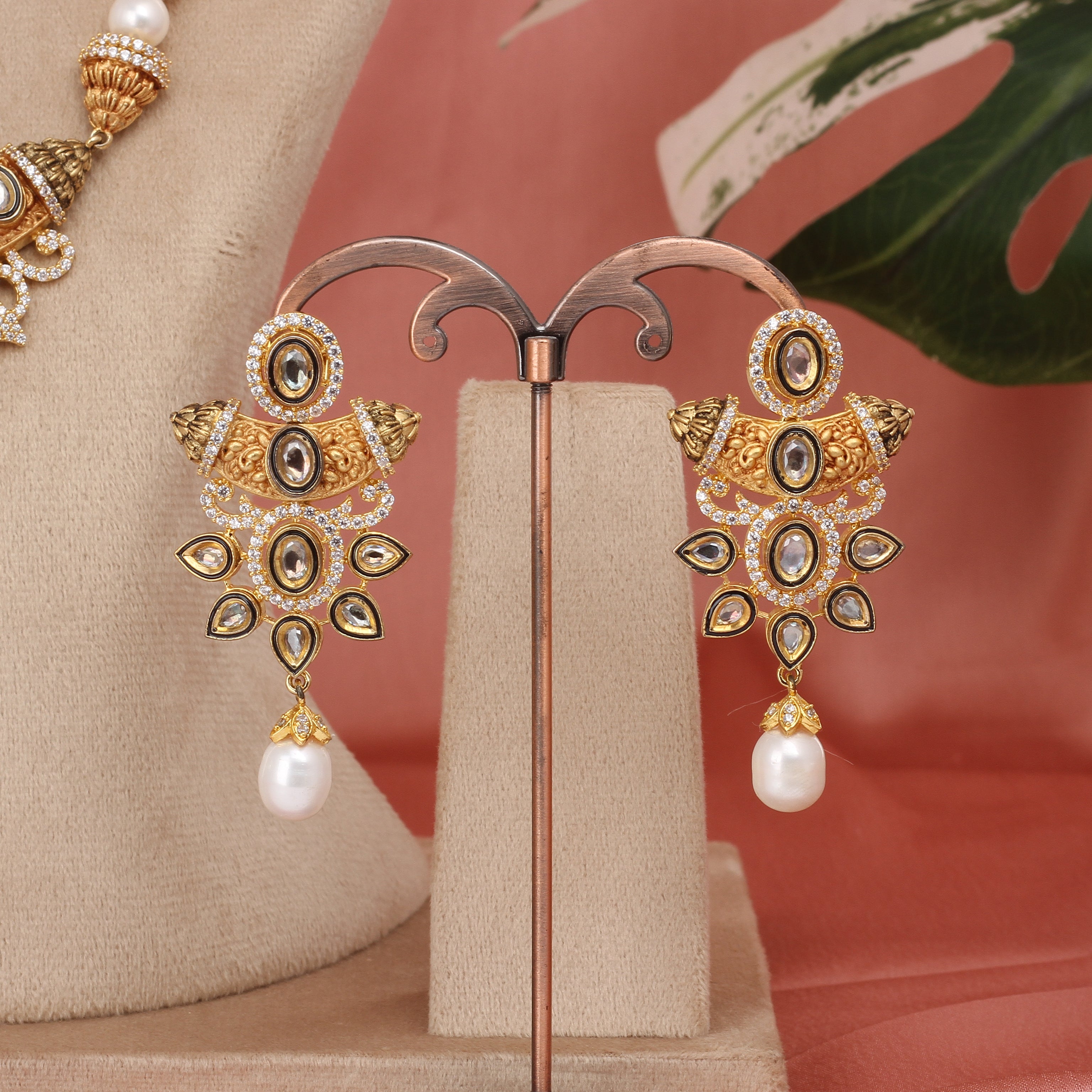 Authentic Single Lines Hyderabadi Real Pearls Set For Women With Certificate(D.No ADPRLS2626)