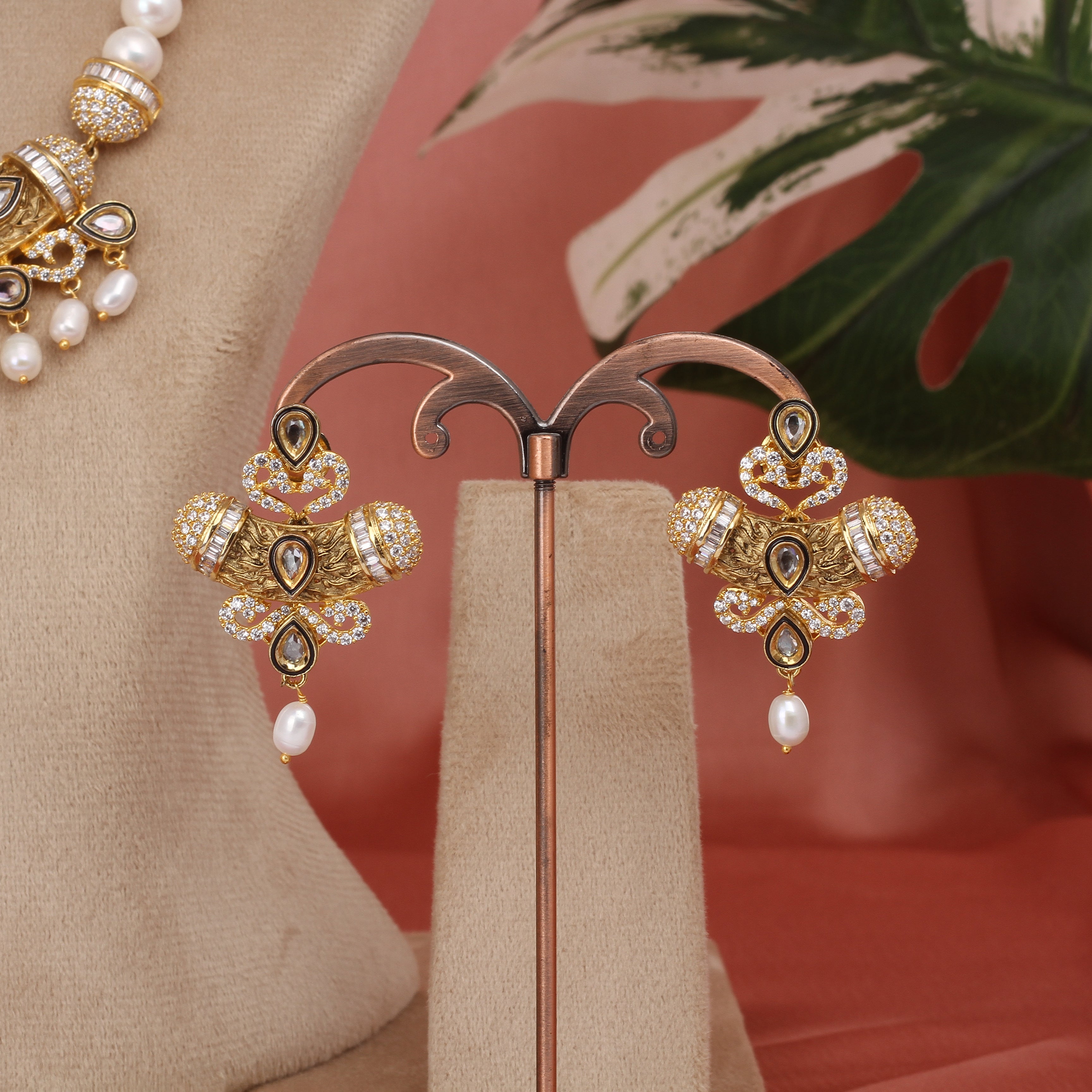 Authentic Single Lines Hyderabadi Real Pearls Set For Women With Certificate(D.No ADPRLS2627)