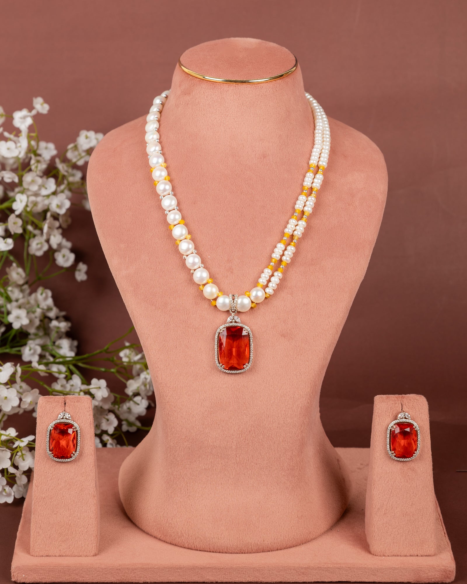 Authentic Hyderabadi Real Pearls Set For Women With Certificate(D.No ADPRLS2643)