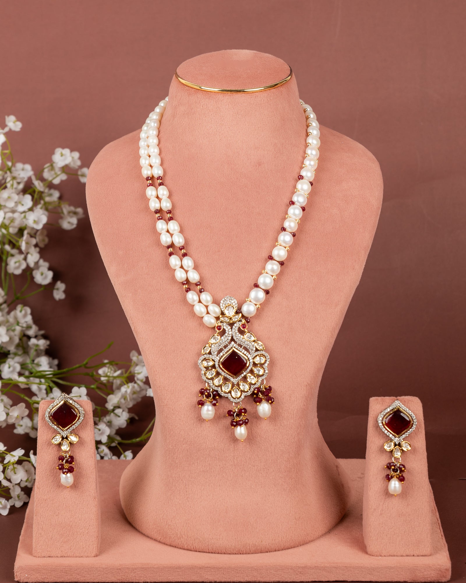 Authentic Hyderabadi Real Pearls Set For Women With Certificate(D.No ADPRLS2647)