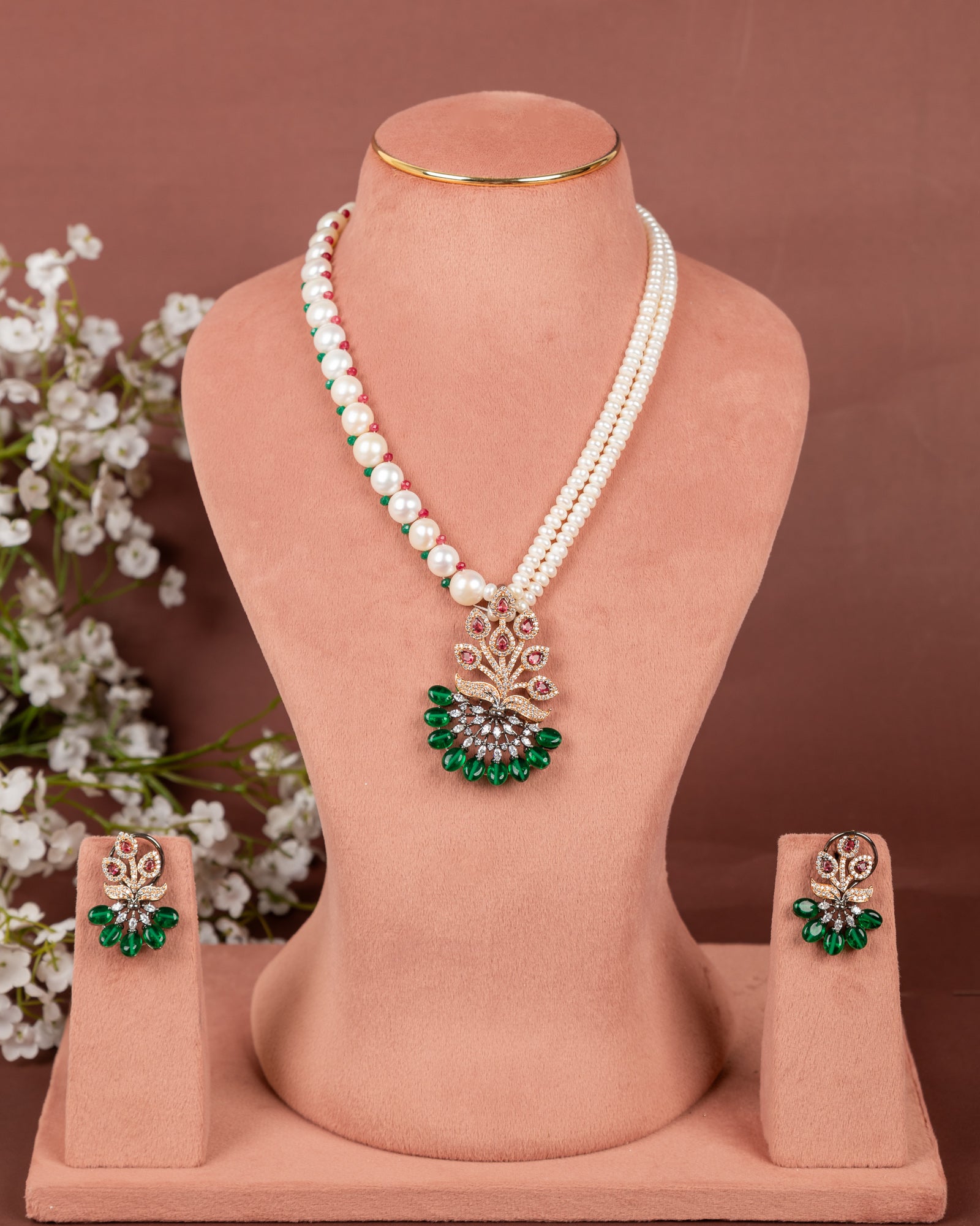 Authentic Hyderabadi Real Pearls Set For Women With Certificate(D.No ADPRLS2649)
