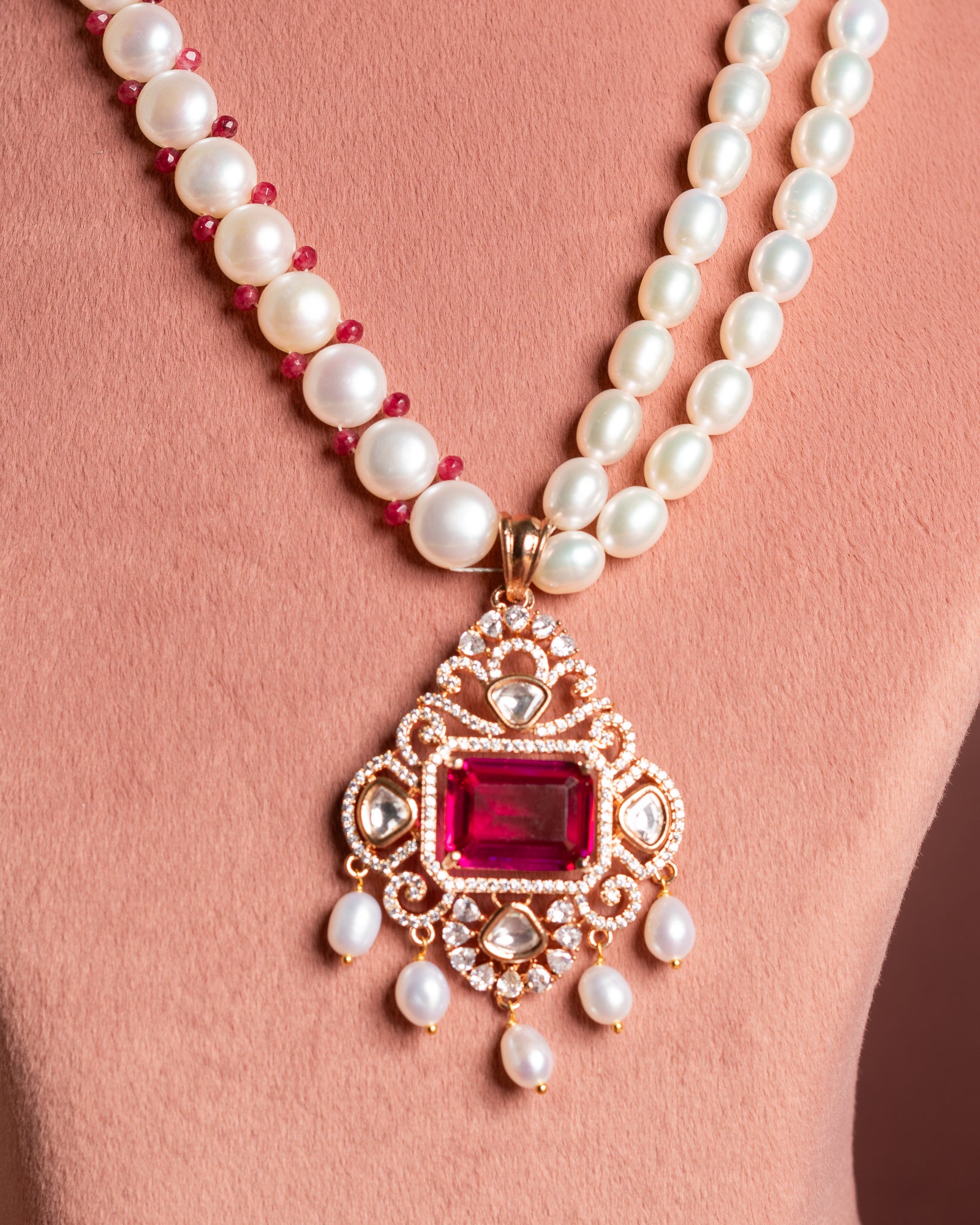 Authentic Hyderabadi Real Pearls Set For Women With Certificate(D.No ADPRLS2653)