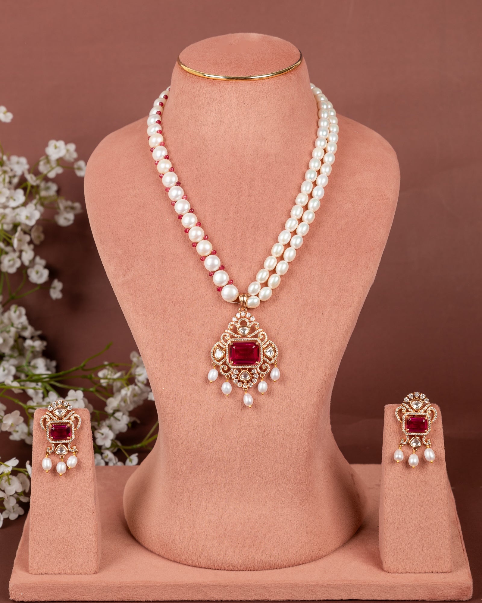 Authentic Hyderabadi Real Pearls Set For Women With Certificate(D.No ADPRLS2653)