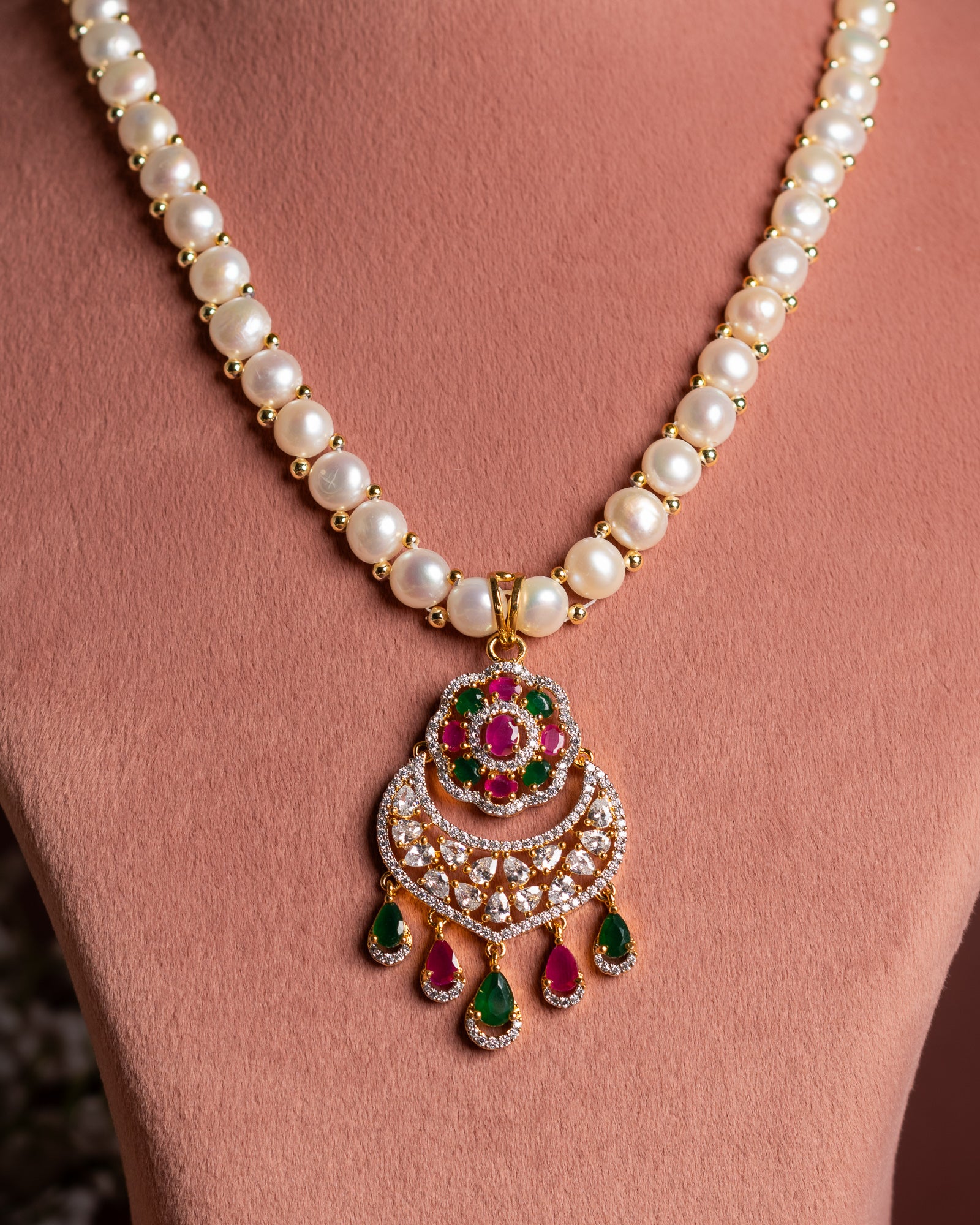 Authentic Hyderabadi Real Pearls Set For Women With Certificate(D.No ADPRLS2656)