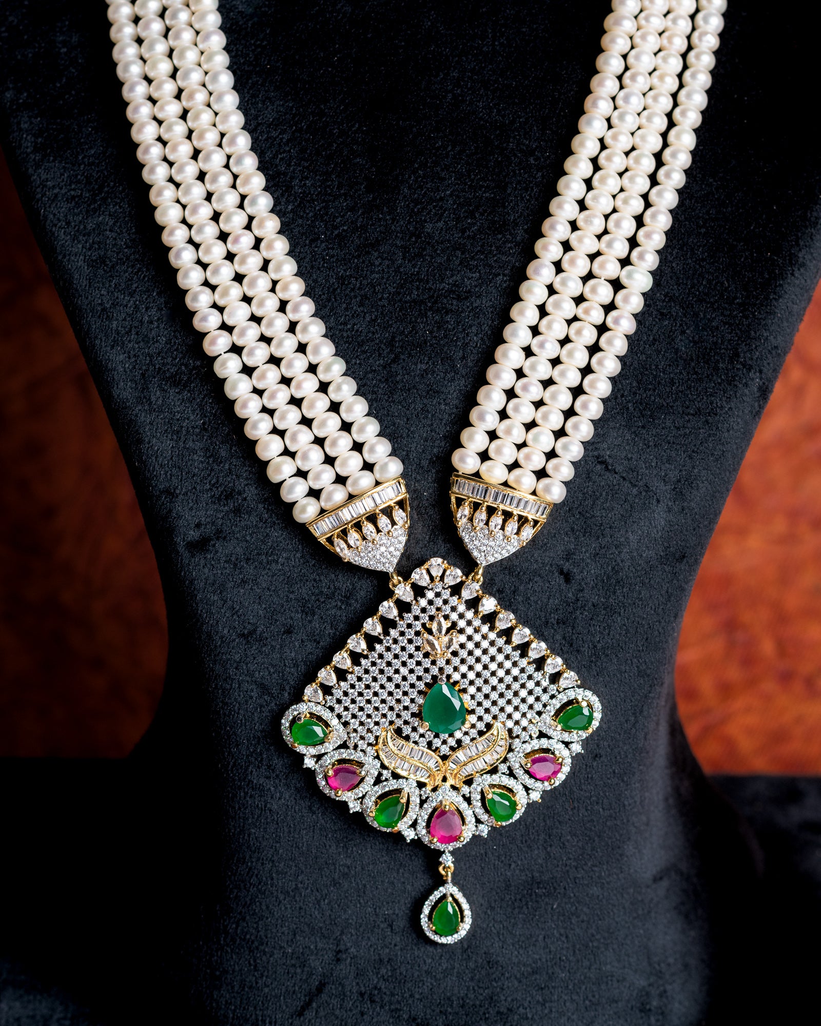 Authentic Real Natural Fresh Water Pearls Rani Haar Set With Certificate(D.No ADPRLS2669)